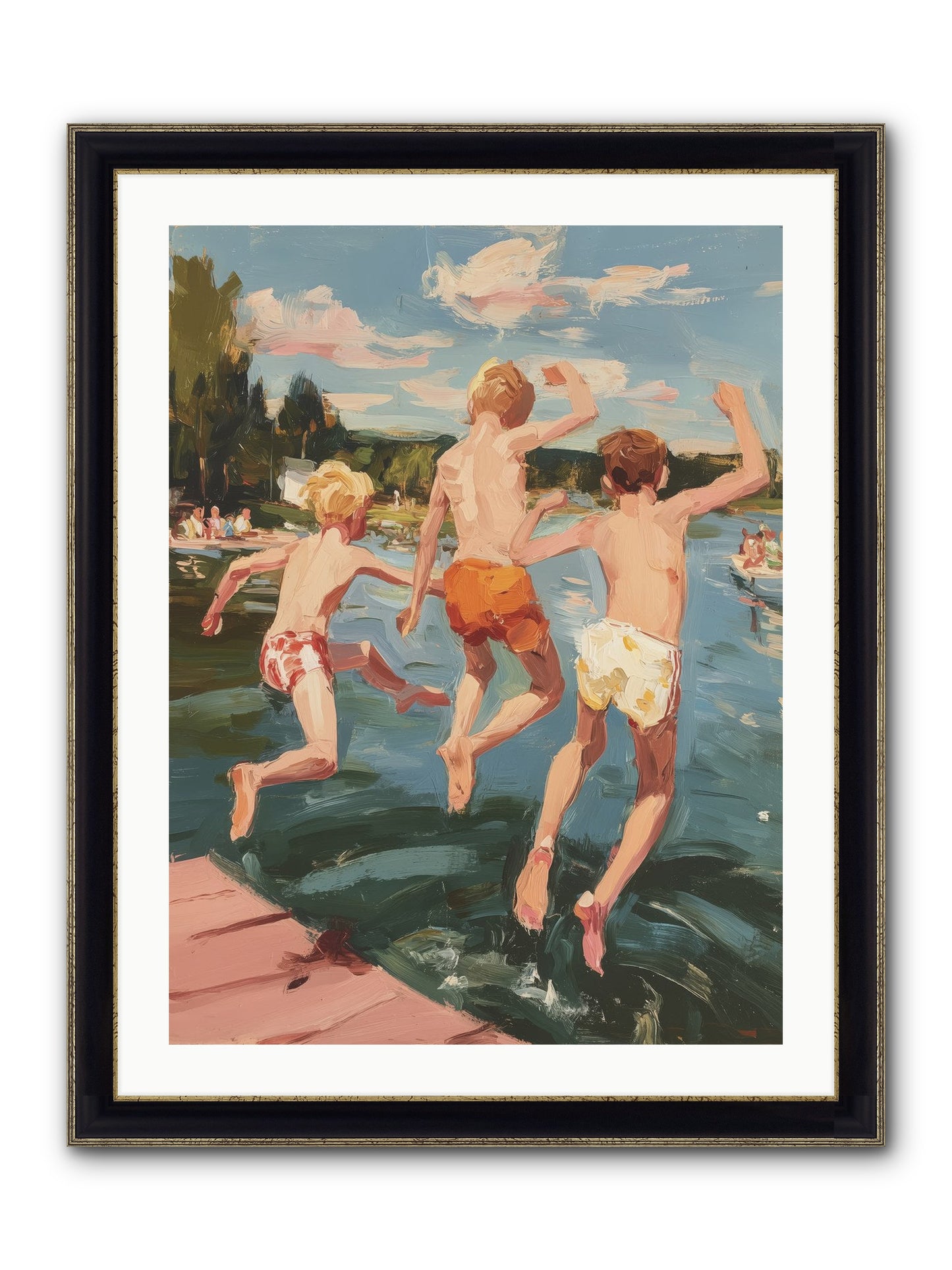 Ready Set Go Framed Print - Black & Gold 24x32