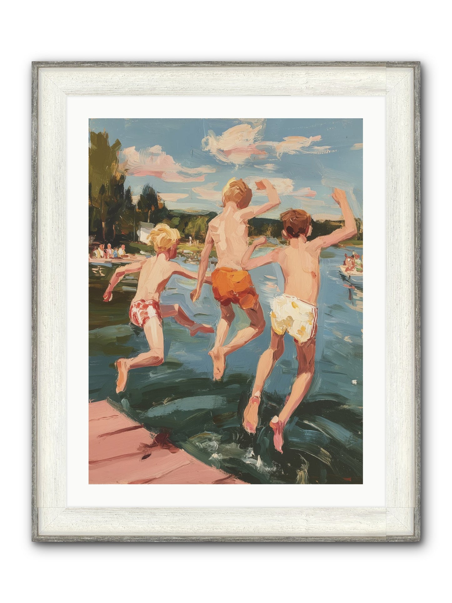 Ready Set Go Framed Print - Driftwood White 24x32