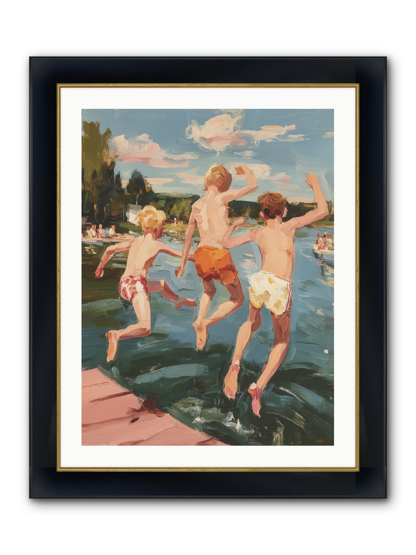 Ready Set Go Framed Print - Wide Black w/Gold 24x32