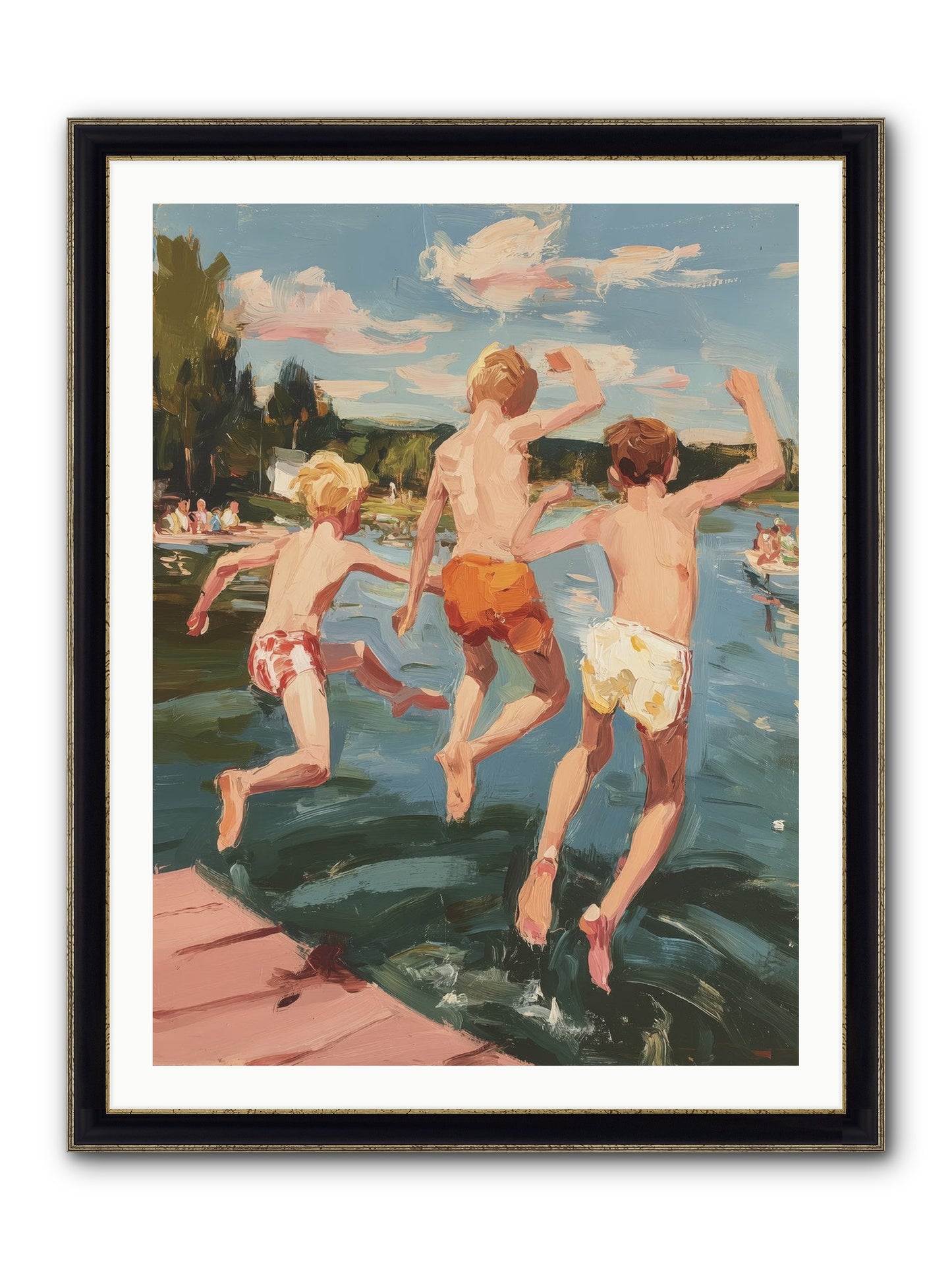 Ready Set Go Framed Print - Black & Gold 30x40