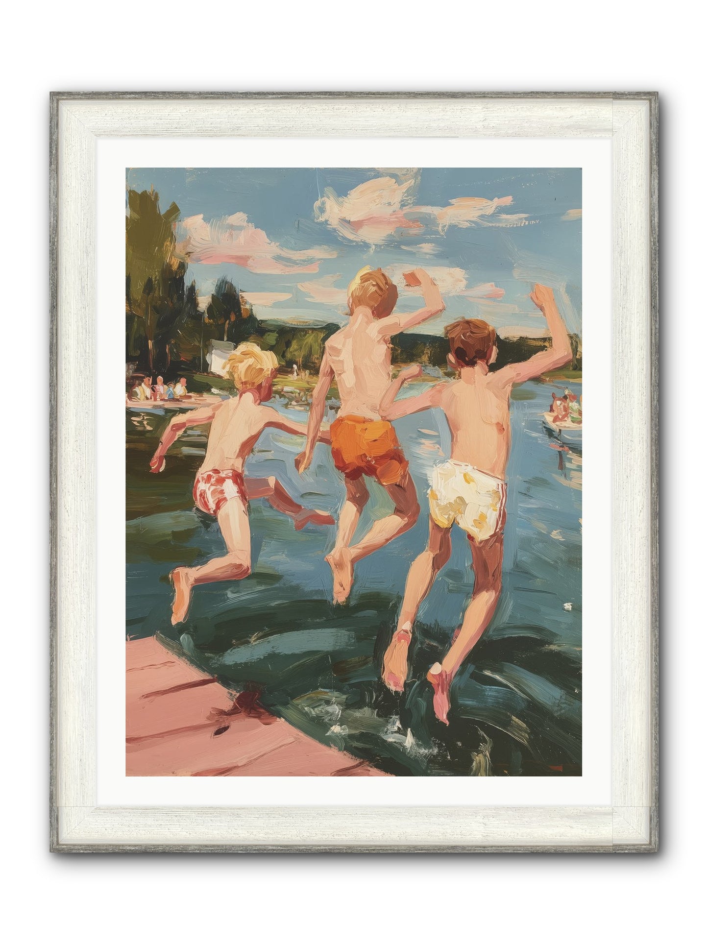 Ready Set Go Framed Print - Driftwood White 30x40