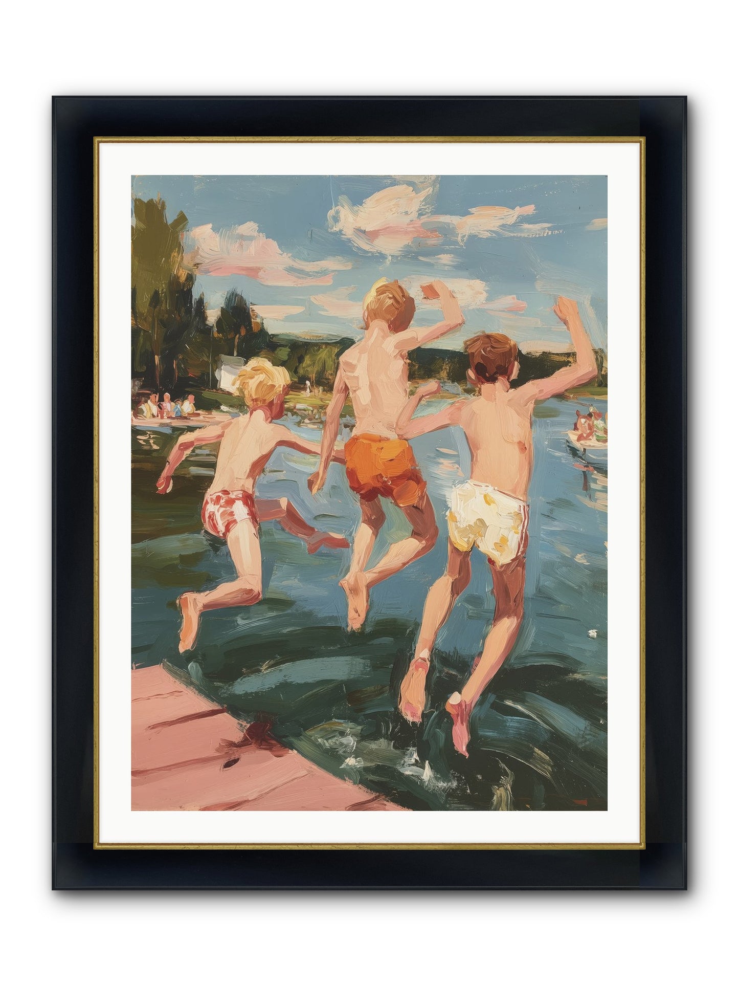 Ready Set Go Framed Print - Wide Black w/Gold 30x40