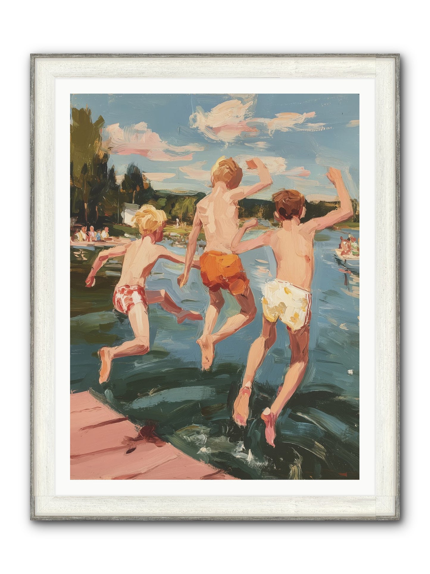 Ready Set Go Framed Print - Driftwood White 36x48