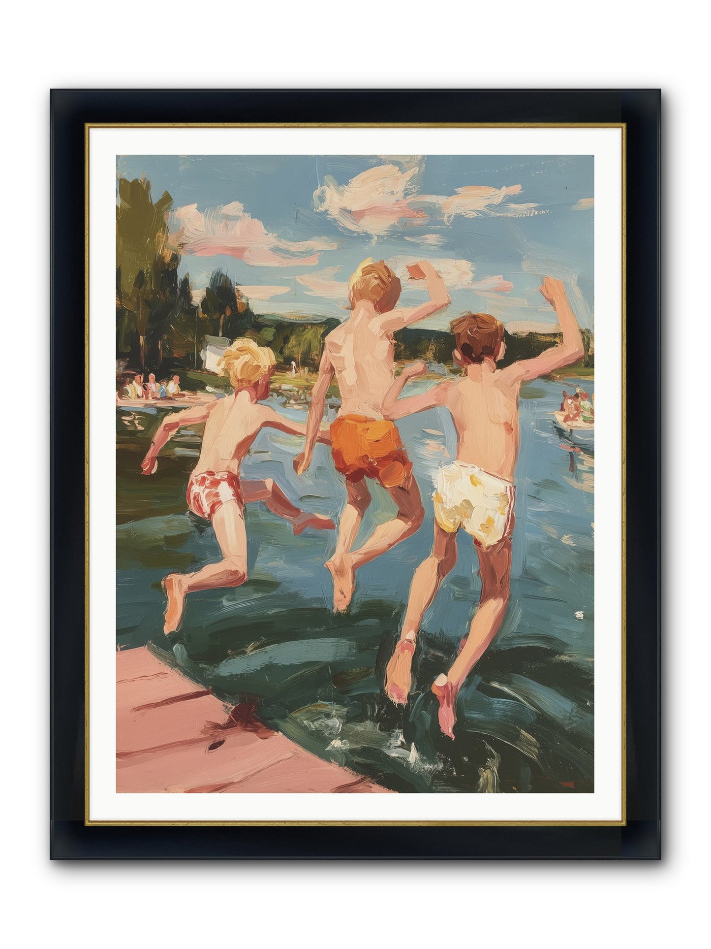 Ready Set Go Framed Print - Wide Black w/Gold 36x48