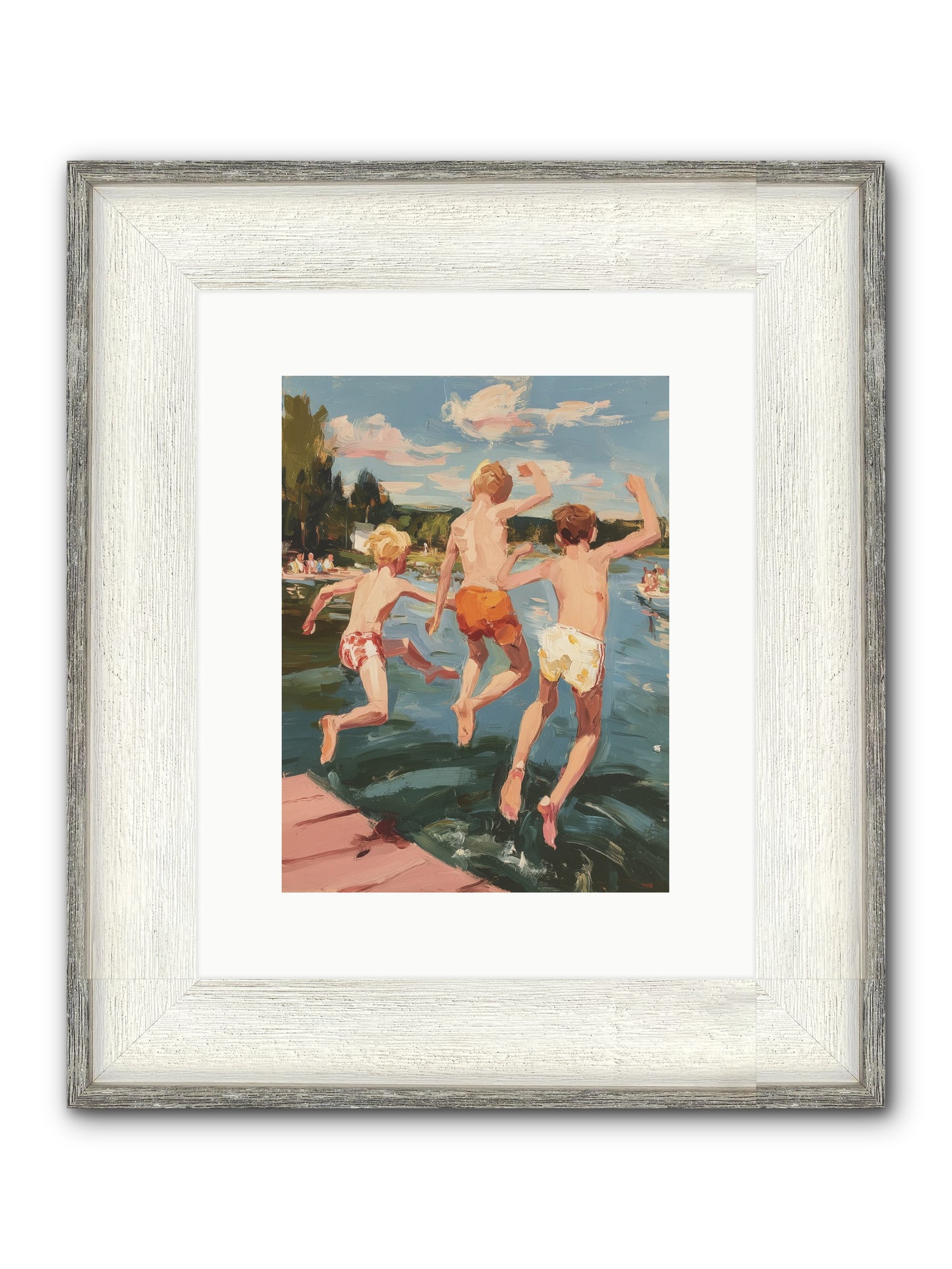 Ready Set Go Framed Print - Driftwood White 9x12
