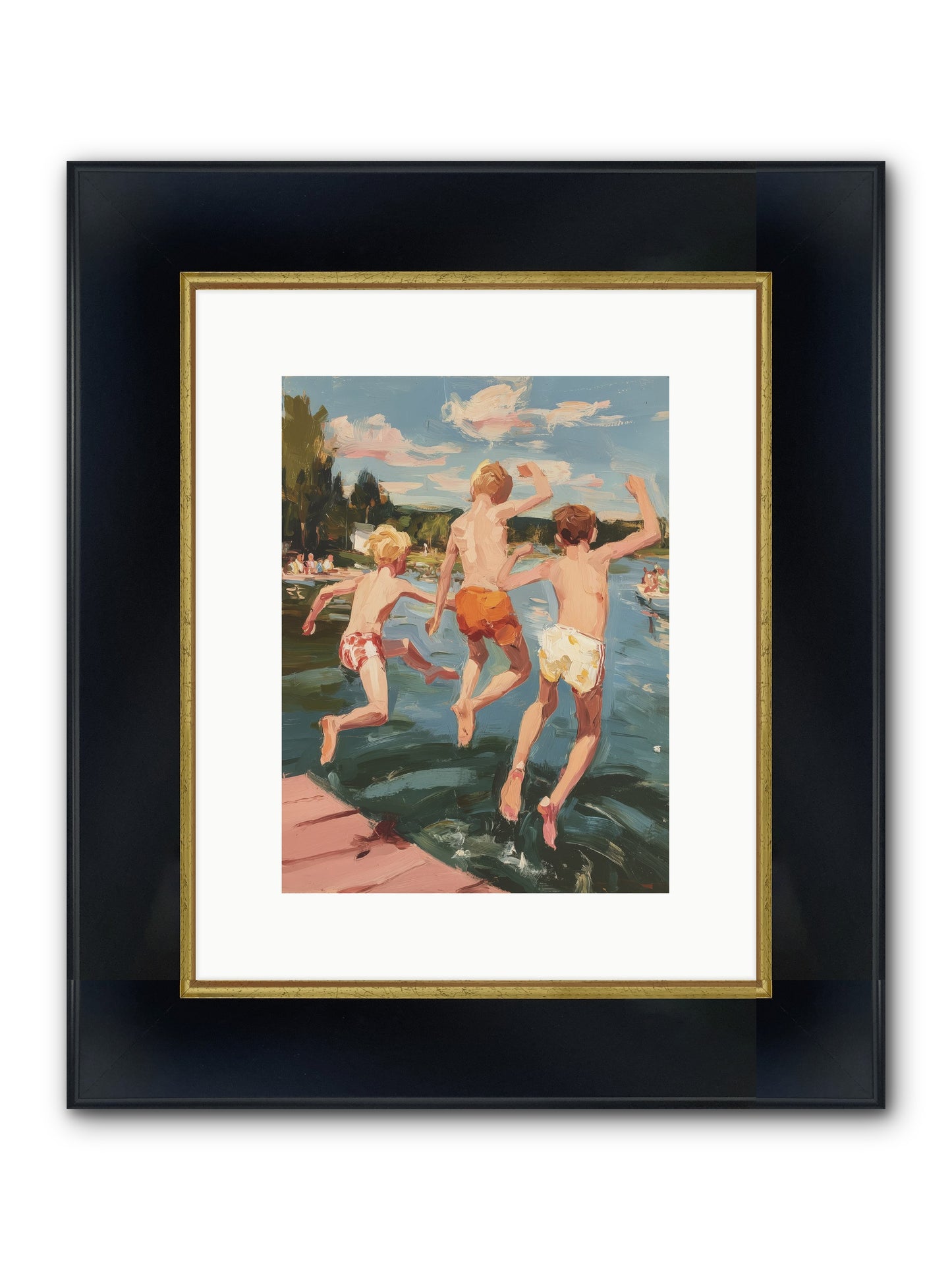 Ready Set Go Framed Print - Wide Black w/Gold 9x12