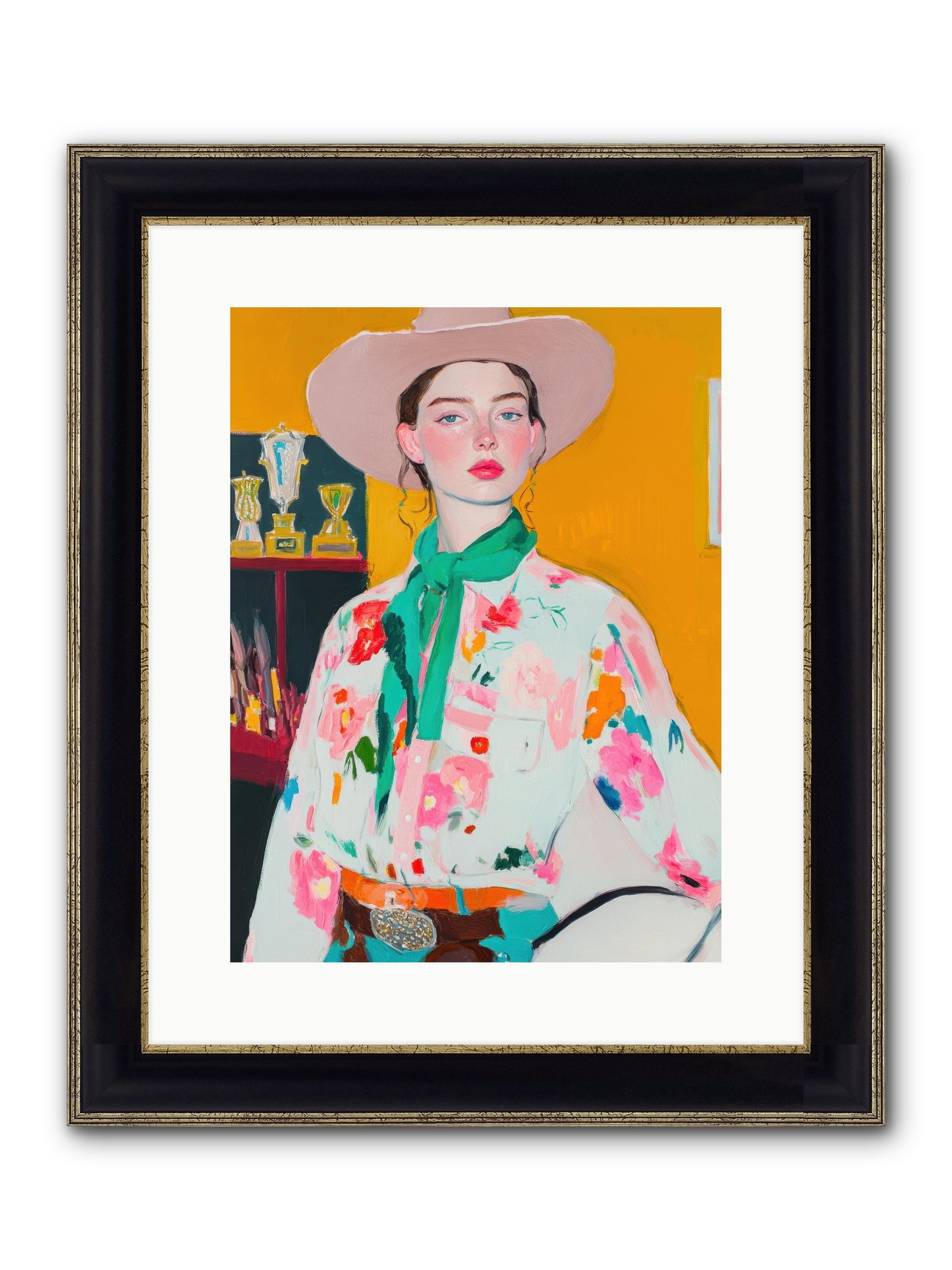 Rebel Rider Framed Print - Black & Gold 12x16