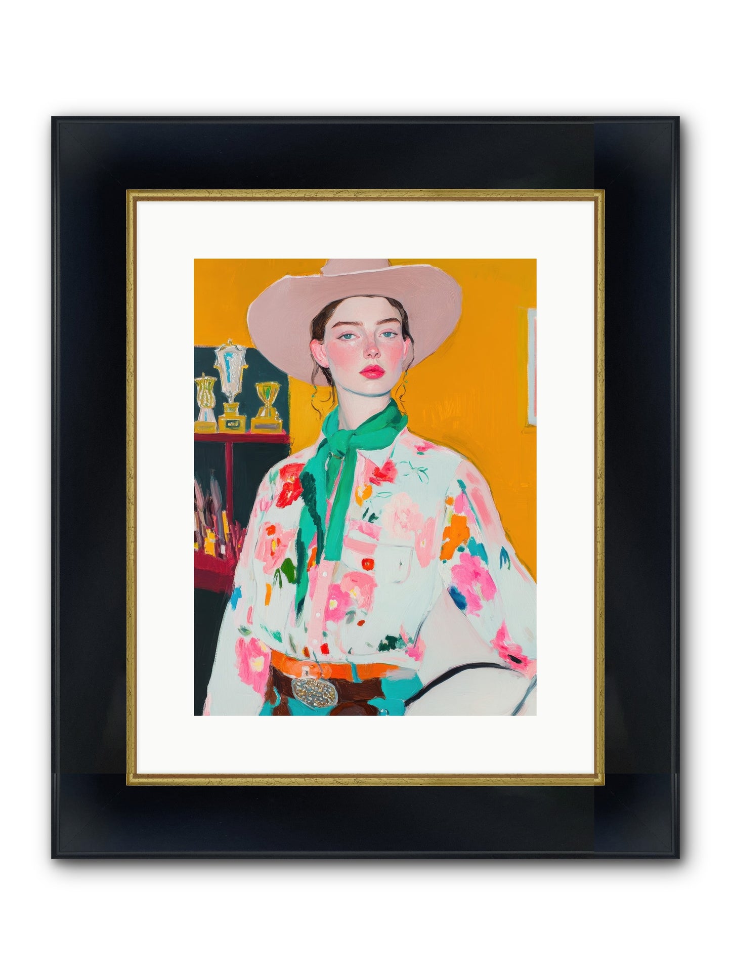 Rebel Rider Framed Print - Wide Black w/Gold 12x16