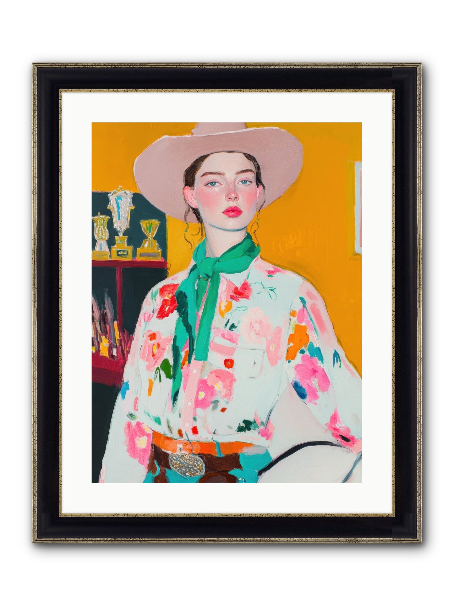 Rebel Rider Framed Print - Black & Gold 18x24