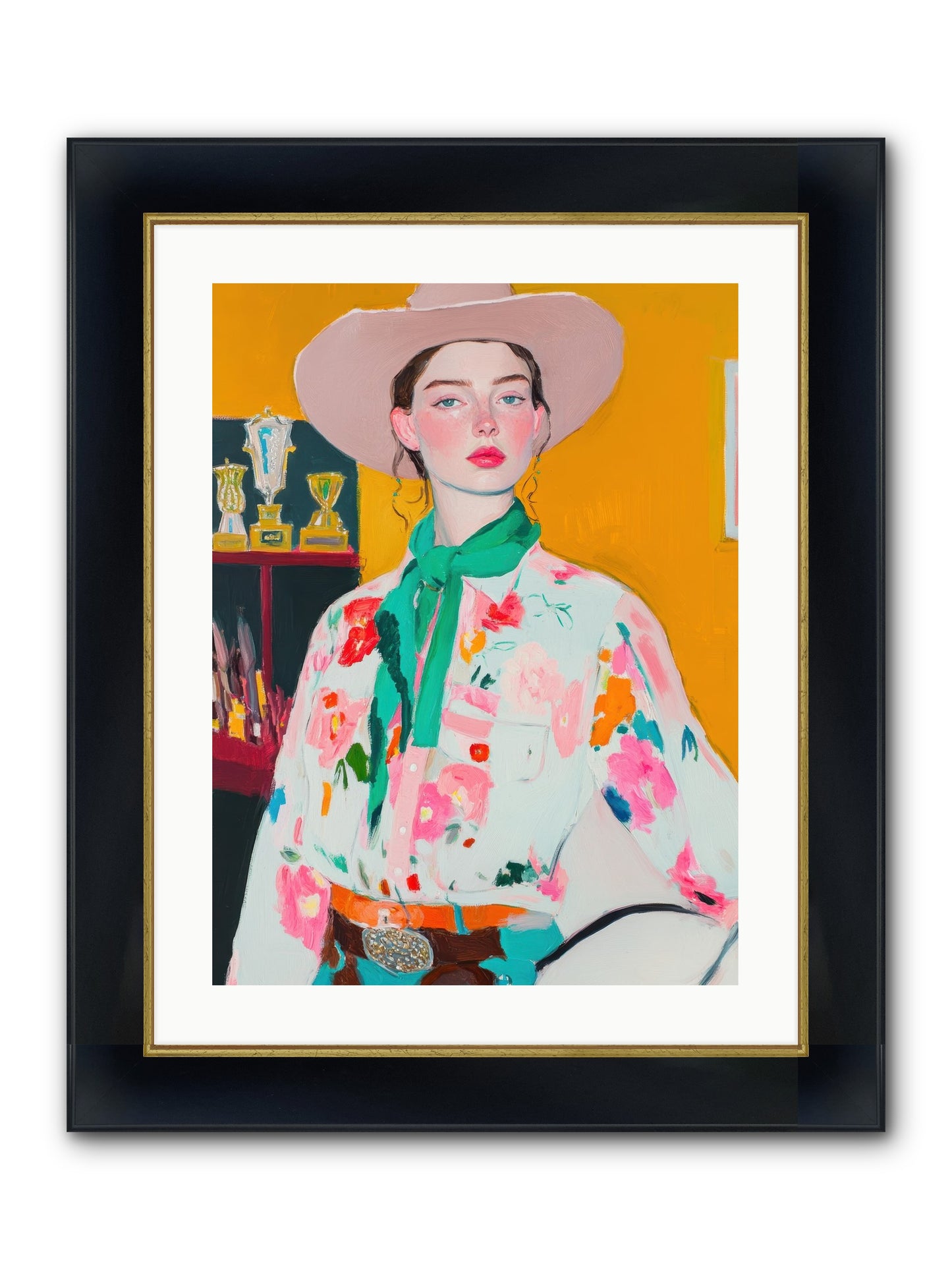 Rebel Rider Framed Print - Wide Black w/Gold 18x24