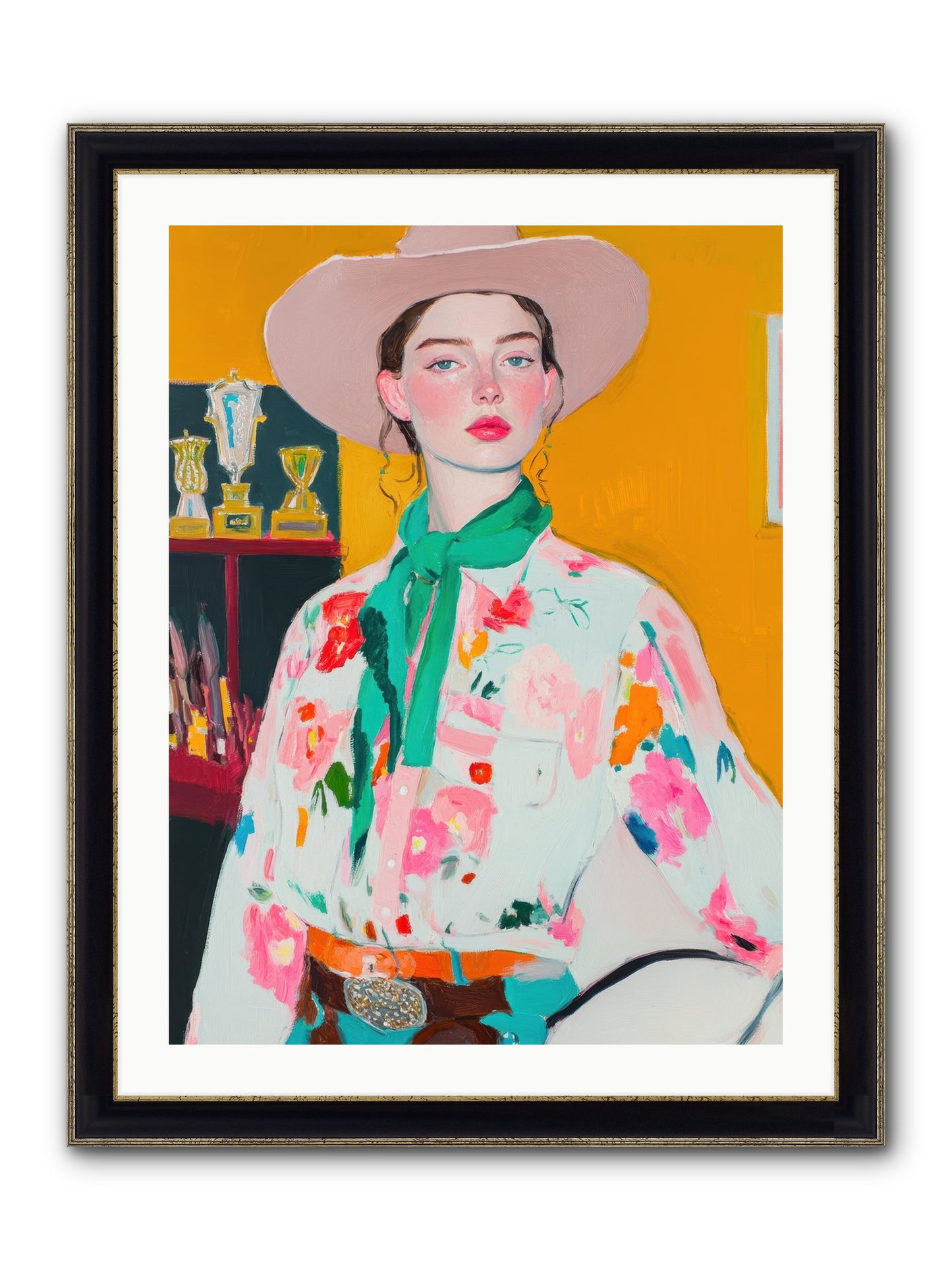 Rebel Rider Framed Print - Black & Gold 24x32
