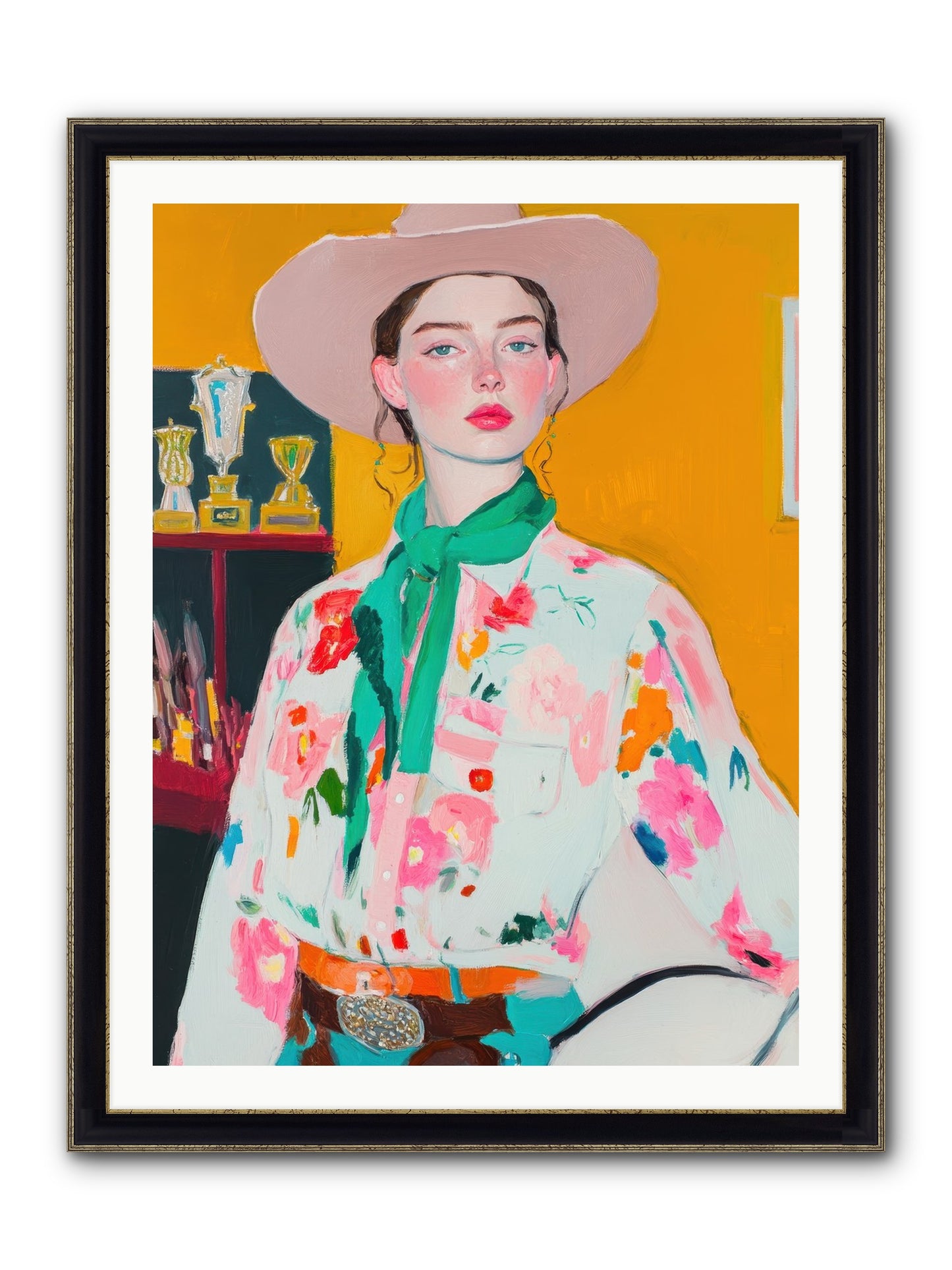 Rebel Rider Framed Print - Black & Gold 30x40