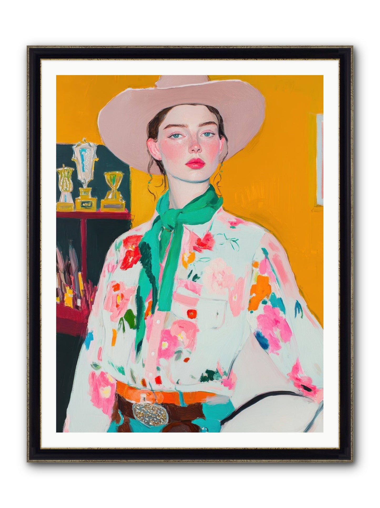 Rebel Rider Framed Print - Black & Gold 36x48