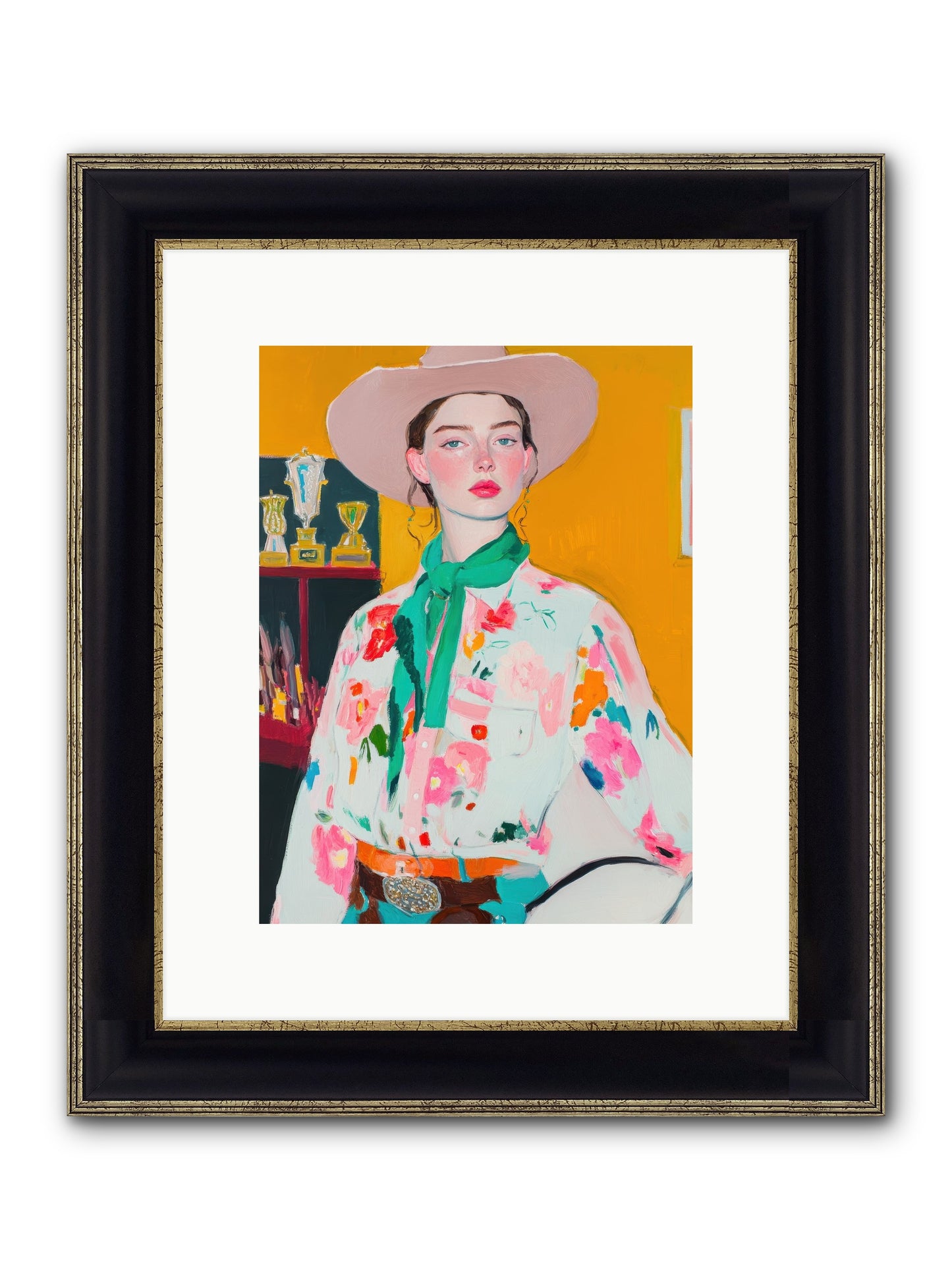 Rebel Rider Framed Print - Black & Gold 9x12