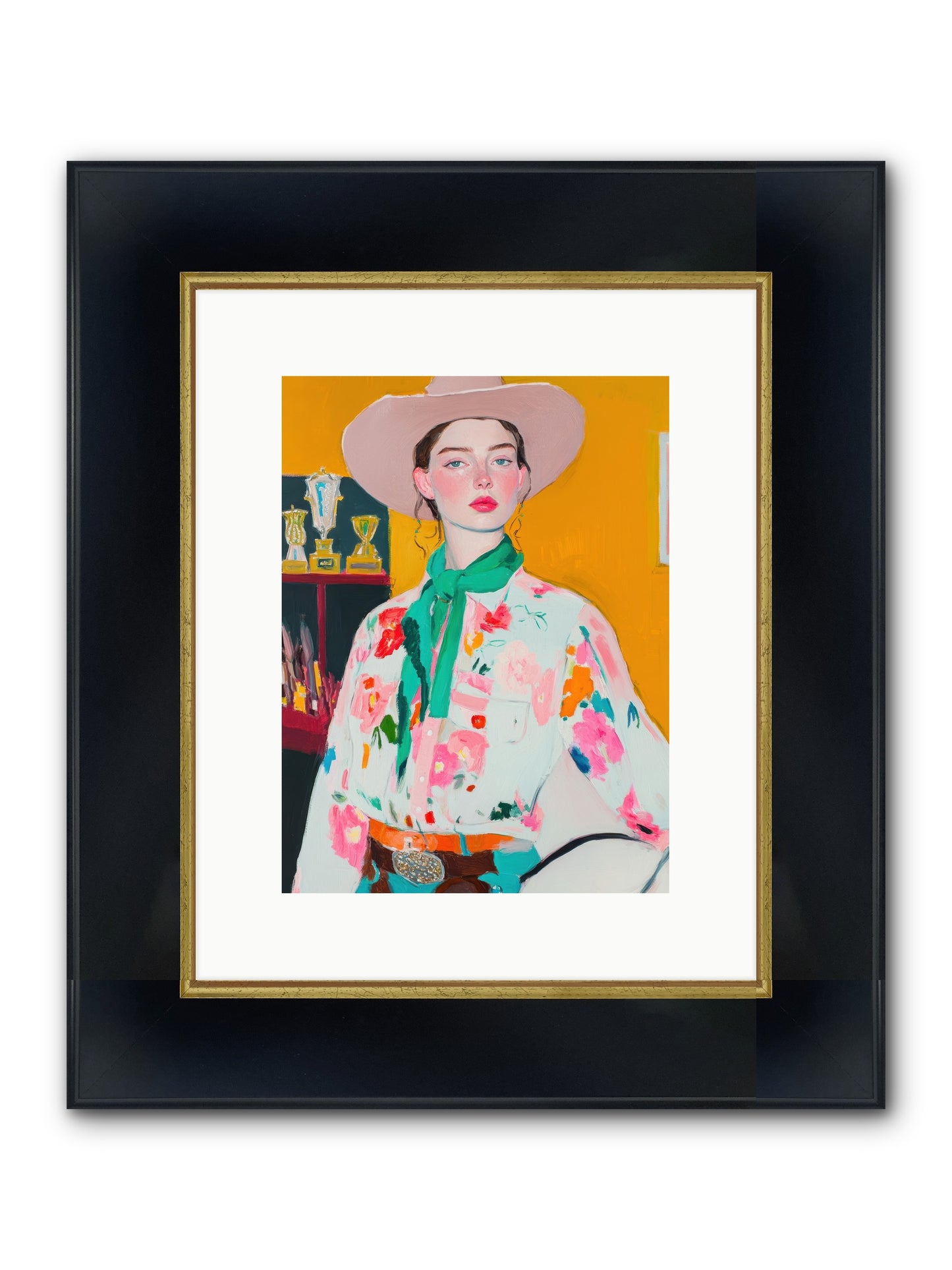 Rebel Rider Framed Print - Wide Black w/Gold 9x12