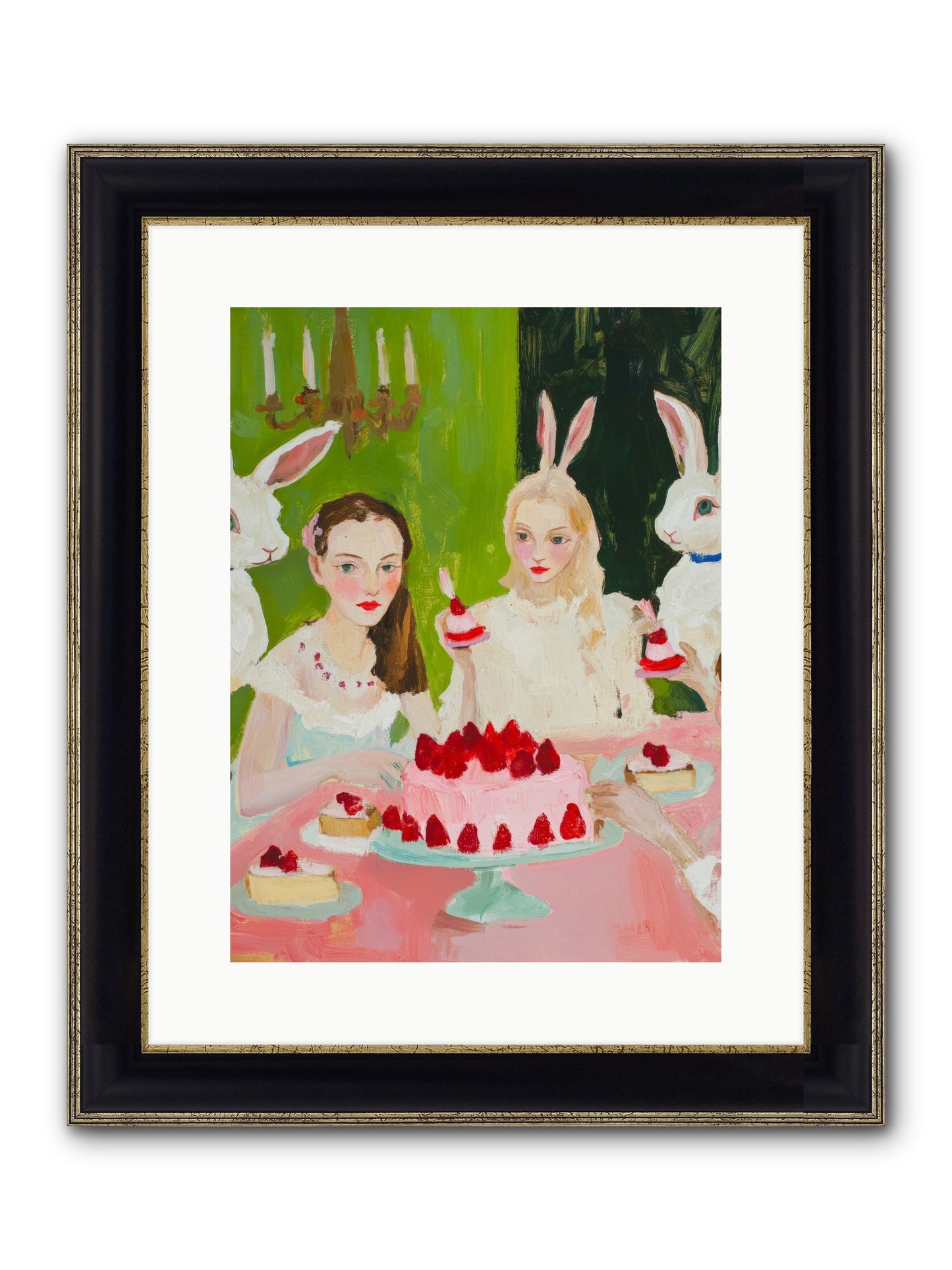 Red Fruit Dreamed Forever Framed Print - Black & Gold 12x16
