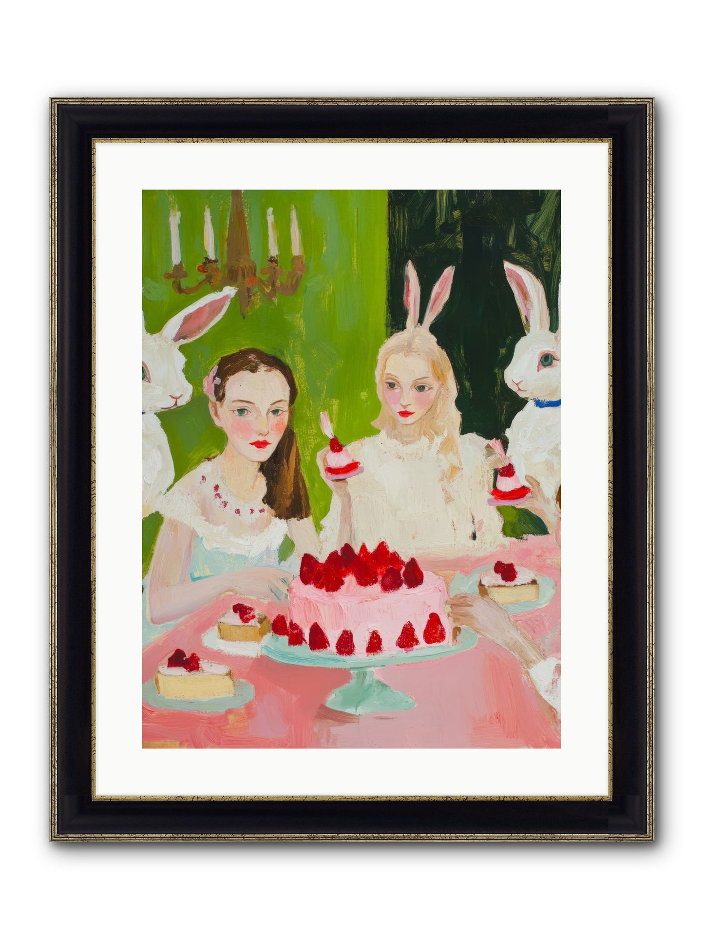 Red Fruit Dreamed Forever Framed Print - Black & Gold 18x24