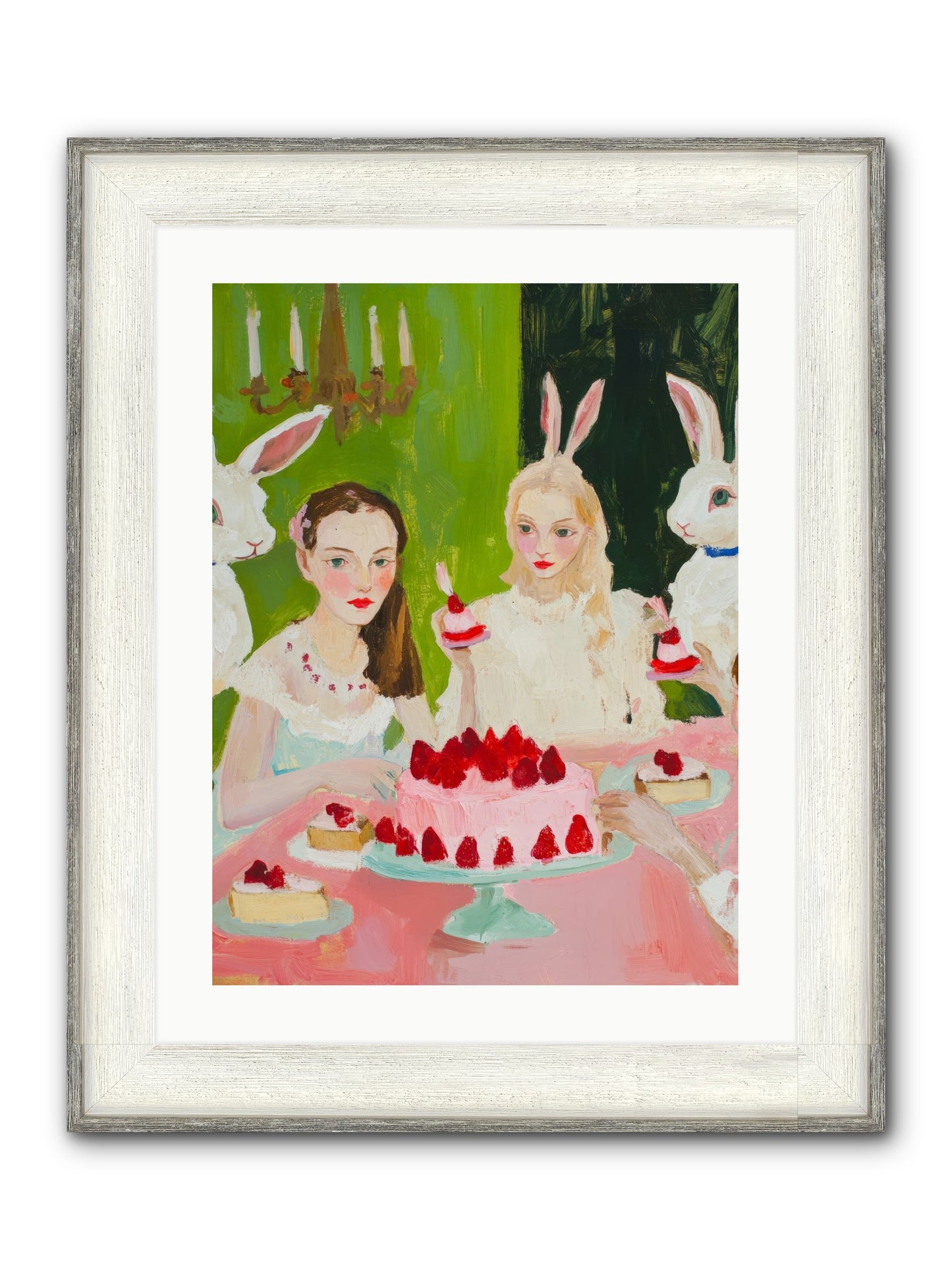 Red Fruit Dreamed Forever Framed Print - Driftwood White 18x24