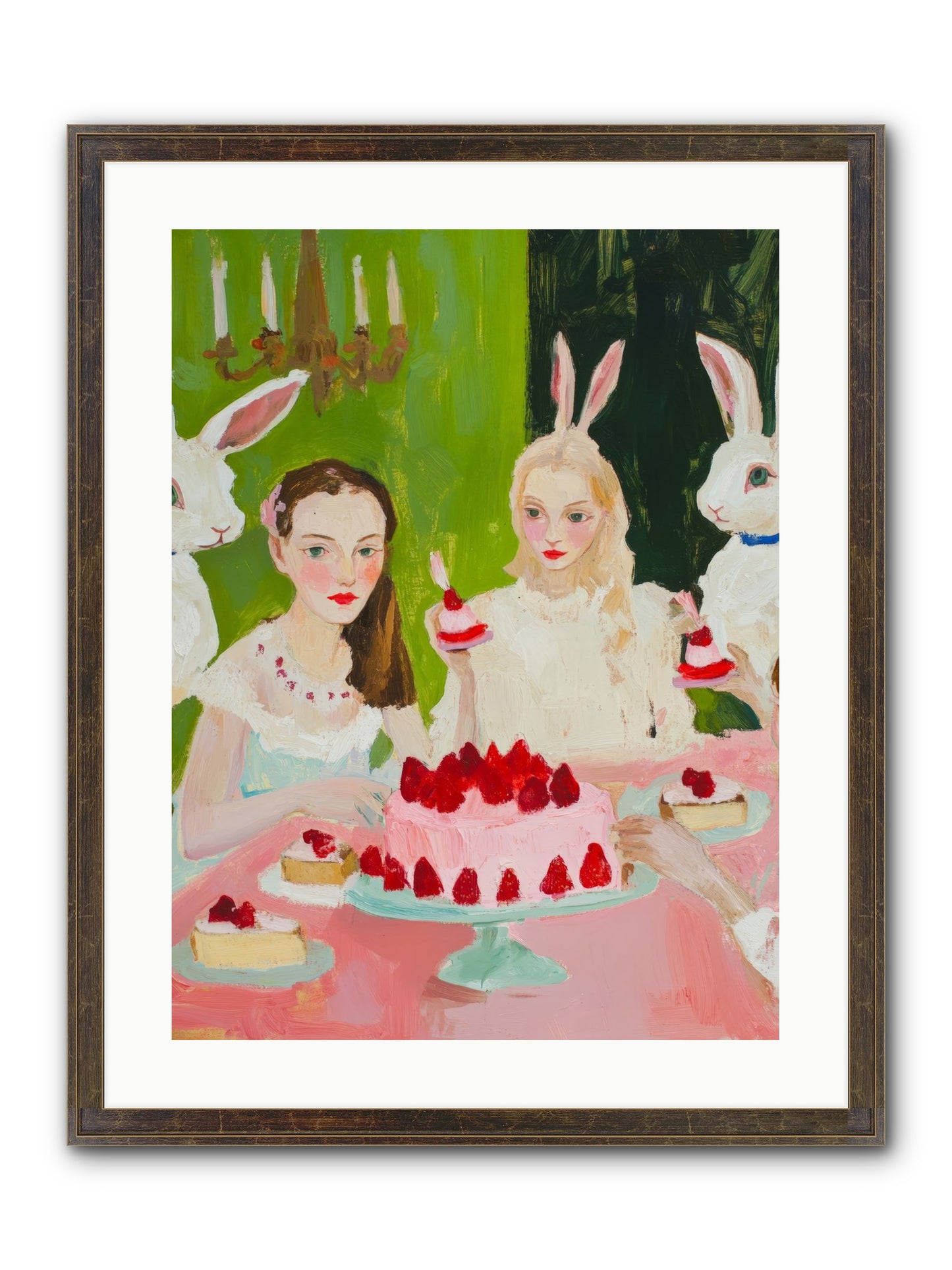Red Fruit Dreamed Forever Framed Print - Slimwoods Black/Gold 18x24