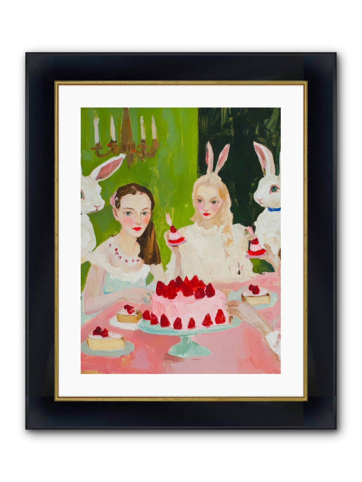 Red Fruit Dreamed Forever Framed Print - Wide Black w/Gold 18x24