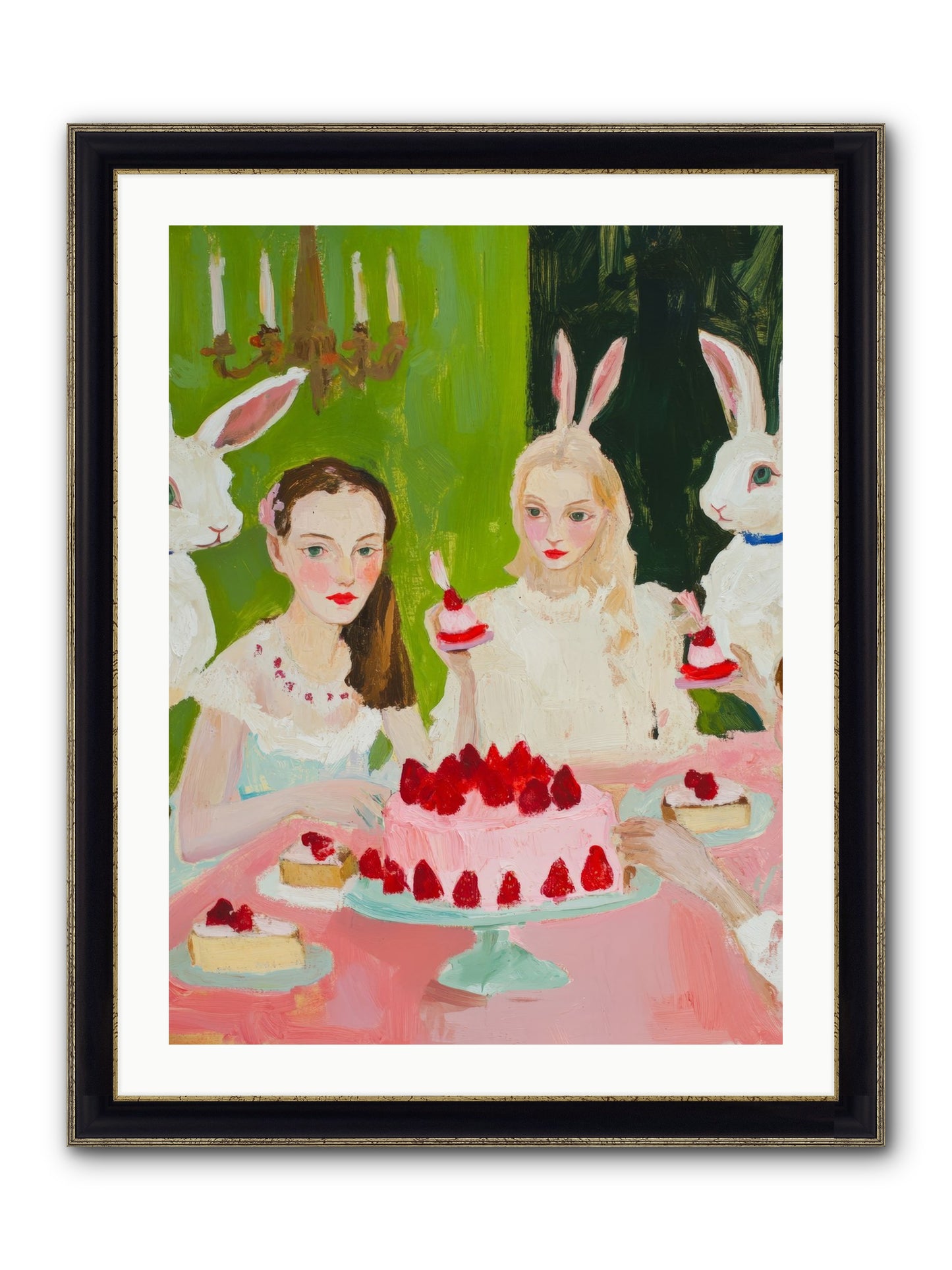 Red Fruit Dreamed Forever Framed Print - Black & Gold 24x32