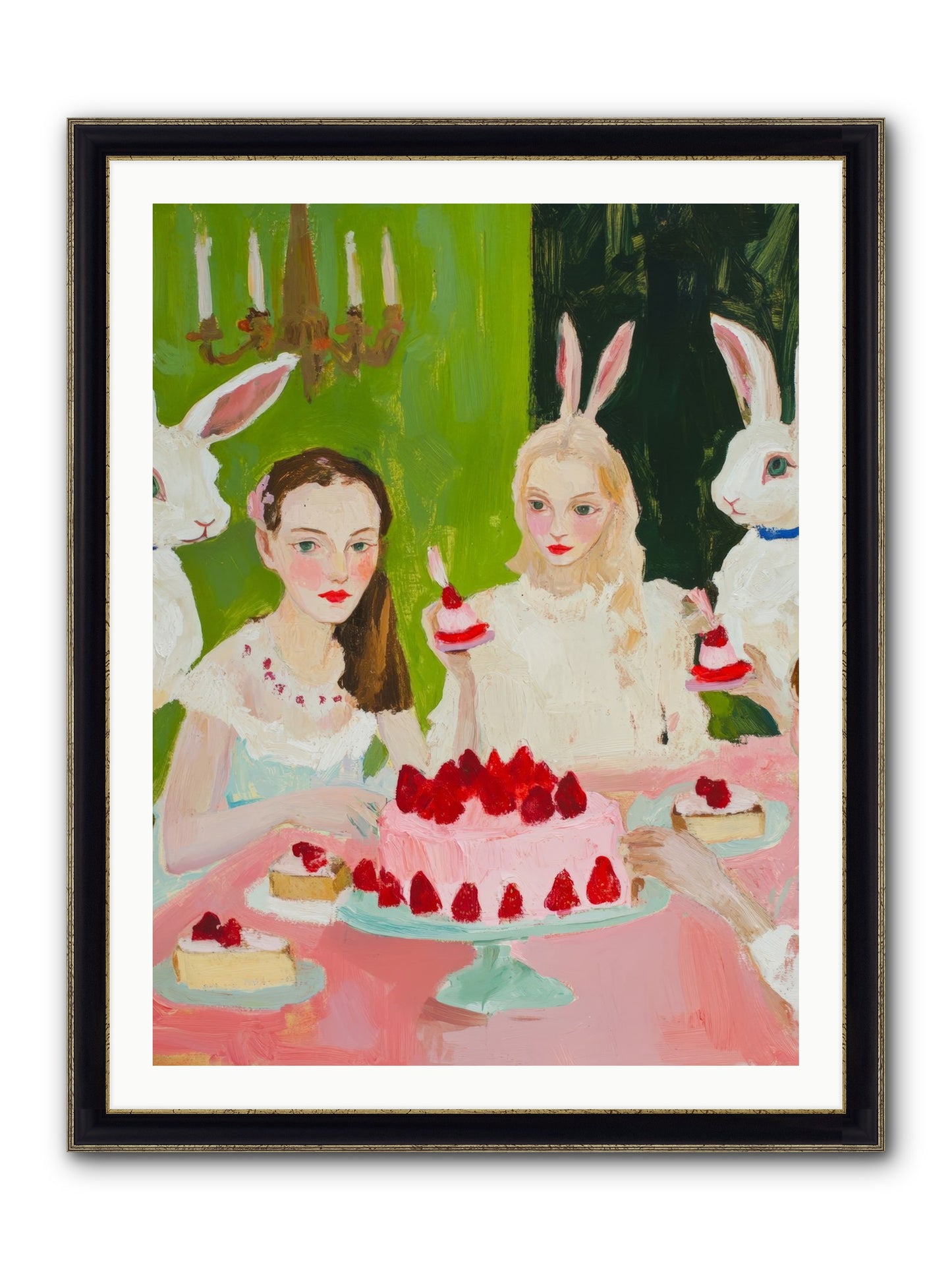 Red Fruit Dreamed Forever Framed Print - Black & Gold 30x40