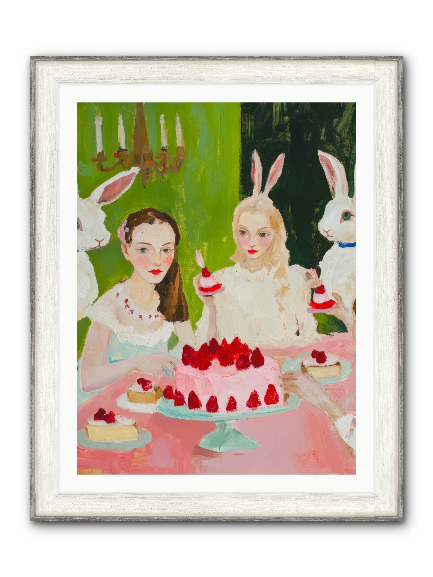 Red Fruit Dreamed Forever Framed Print - Driftwood White 30x40