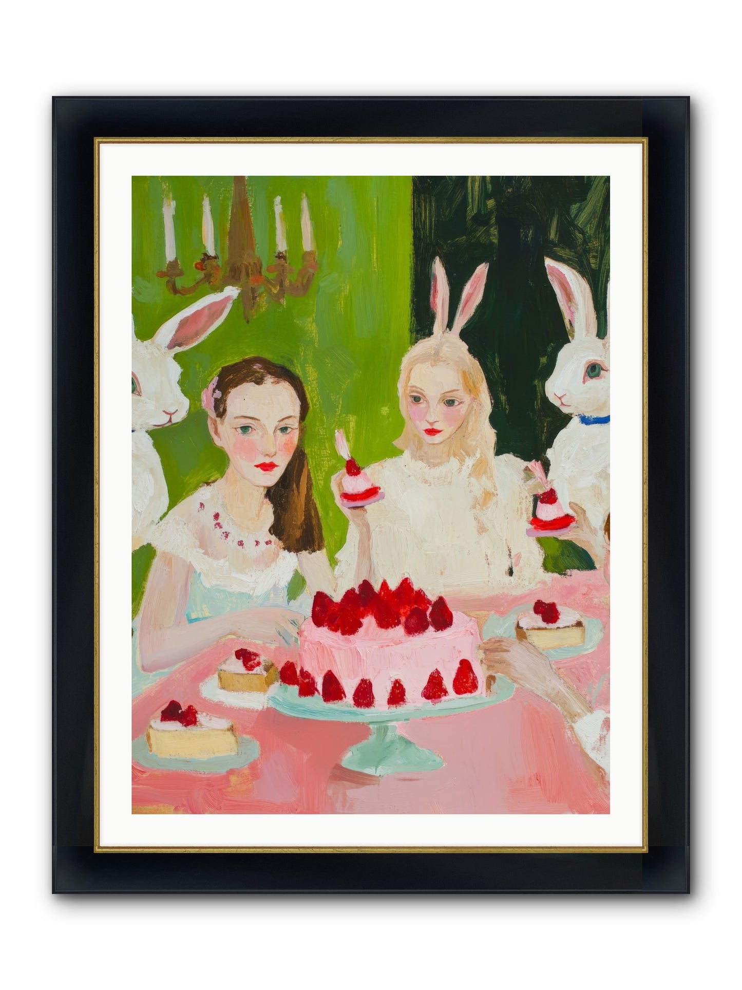 Red Fruit Dreamed Forever Framed Print - Wide Black w/Gold 30x40
