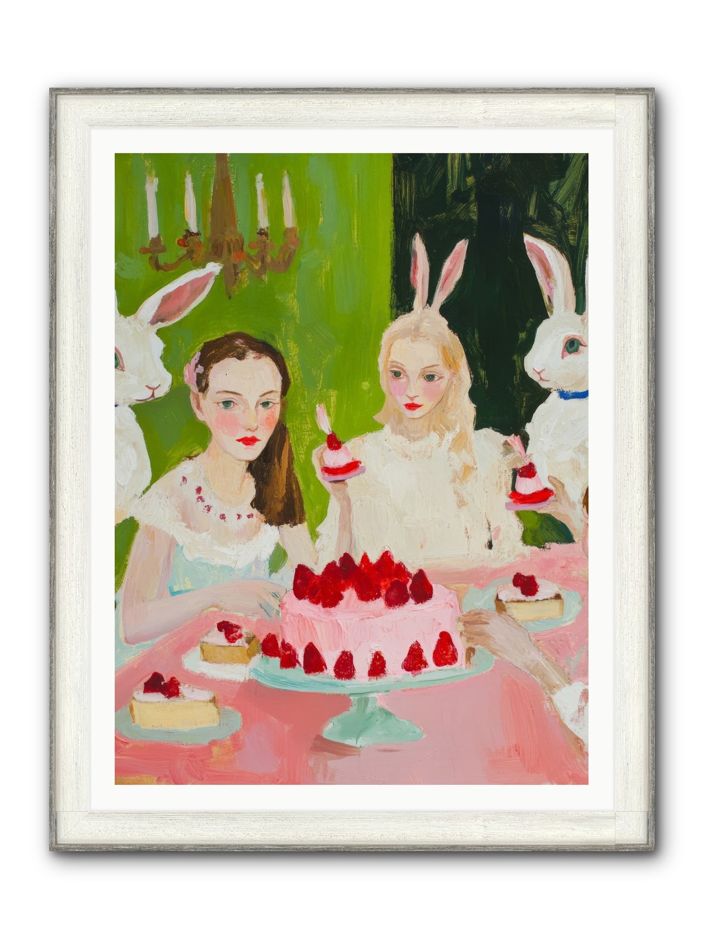 Red Fruit Dreamed Forever Framed Print - Driftwood White 36x48