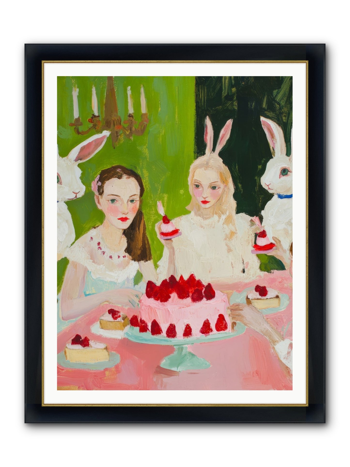 Red Fruit Dreamed Forever Framed Print - Wide Black w/Gold 36x48