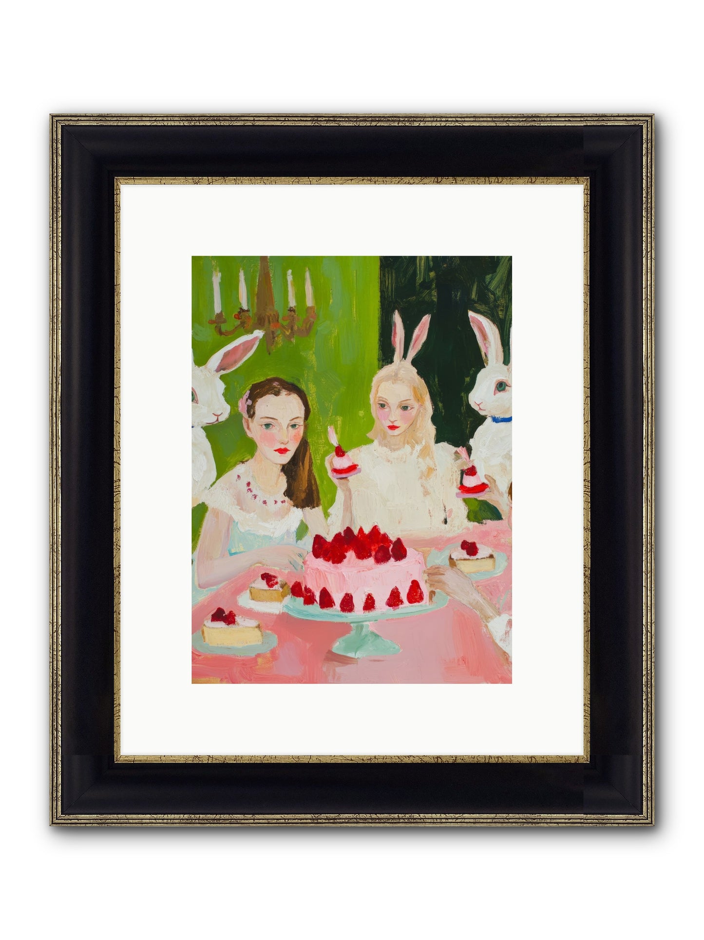 Red Fruit Dreamed Forever Framed Print - Black & Gold 9x12