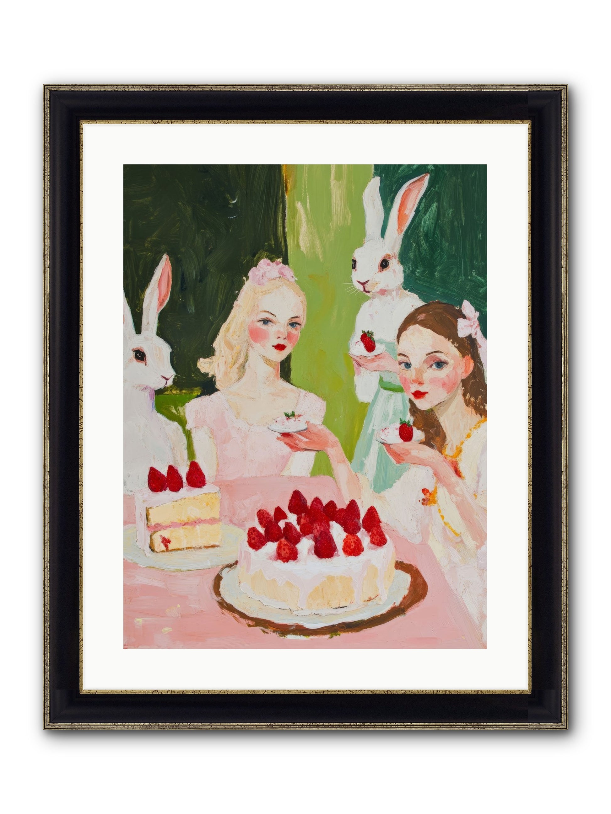 Red Fruit Dreamed Forever No.3 Framed Print - Black & Gold 18x24