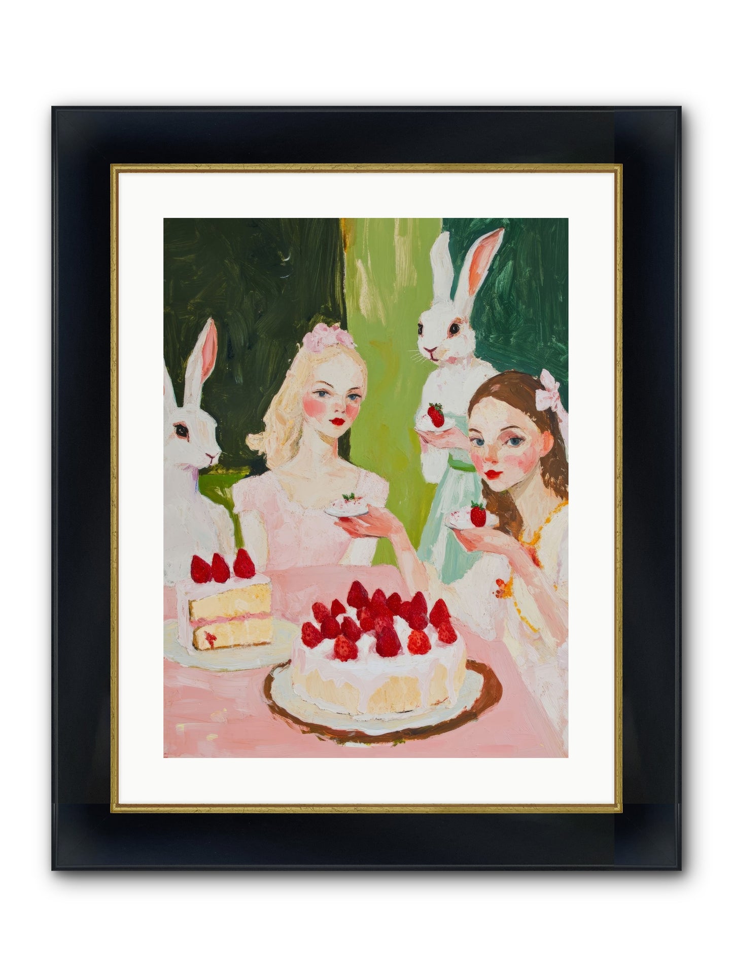Red Fruit Dreamed Forever No.3 Framed Print - Wide Black w/Gold 18x24