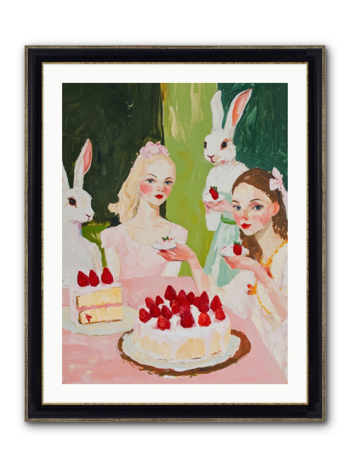 Red Fruit Dreamed Forever No.3 Framed Print - Black & Gold 24x32