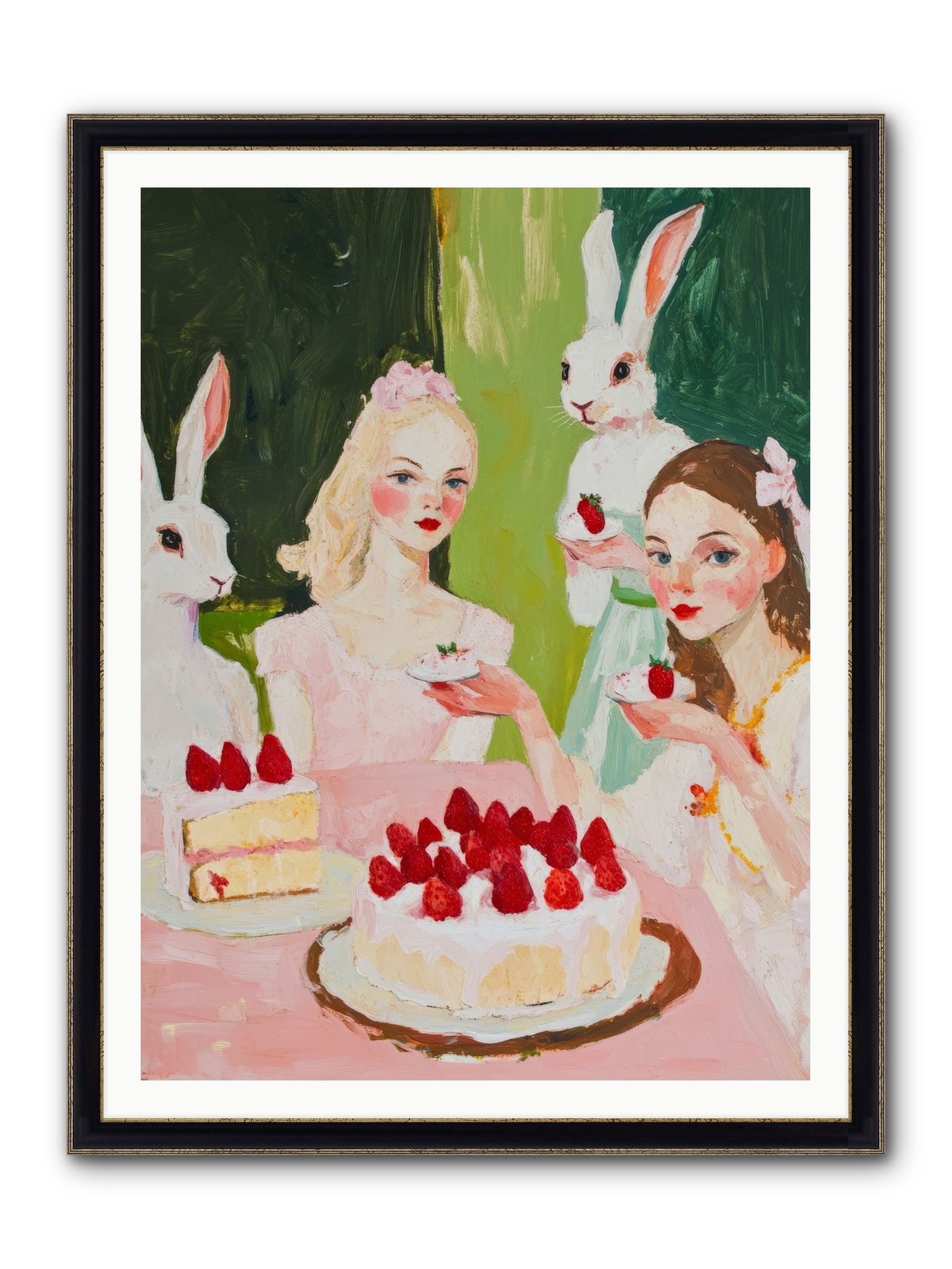 Red Fruit Dreamed Forever No.3 Framed Print - Black & Gold 36x48