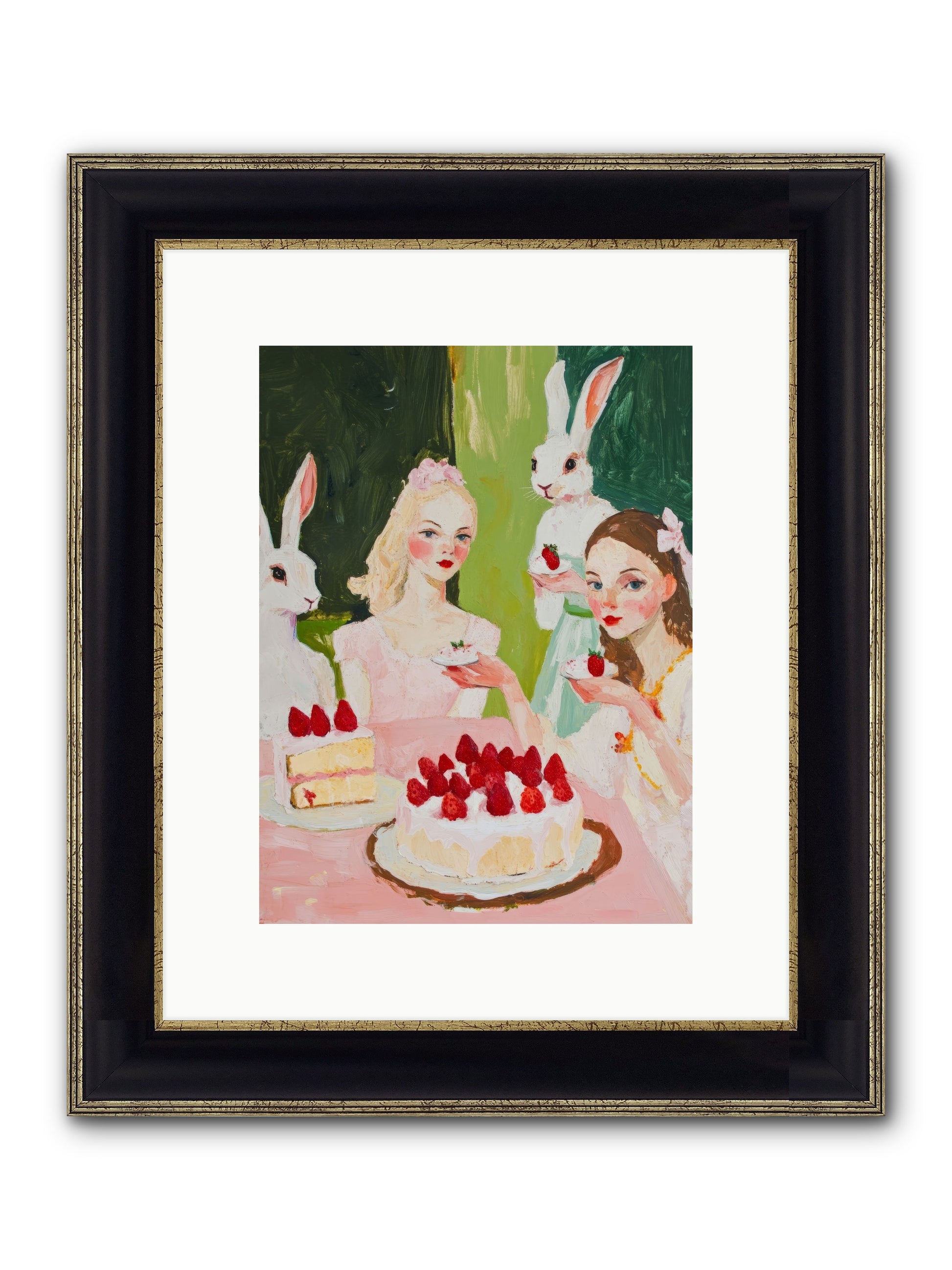 Red Fruit Dreamed Forever No.3 Framed Print - Black & Gold 9x12