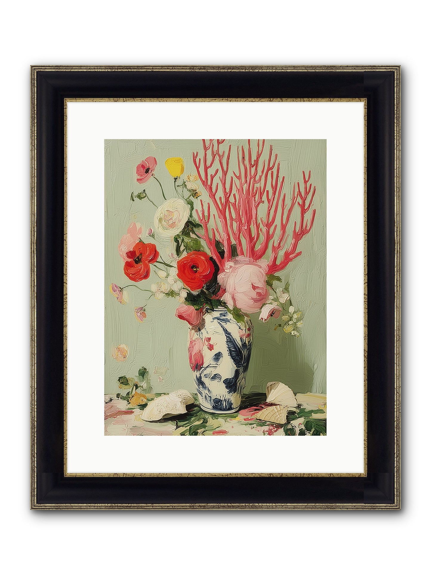 Reef's Romance Framed Print - Black & Gold 12x16