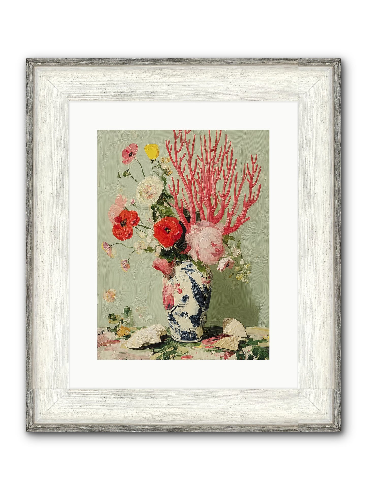 Reef's Romance Framed Print - Driftwood White 12x16