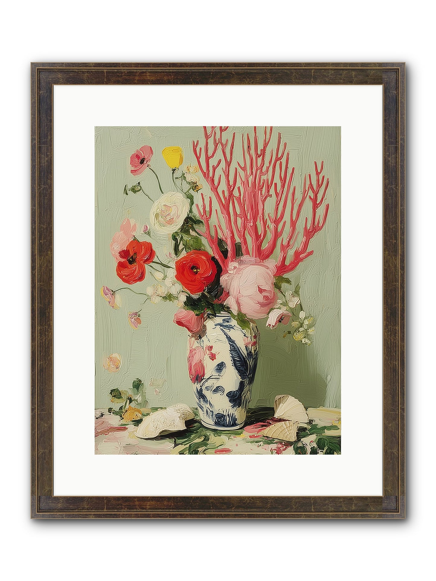 Reef's Romance Framed Print - Slimwoods Black/Gold 12x16