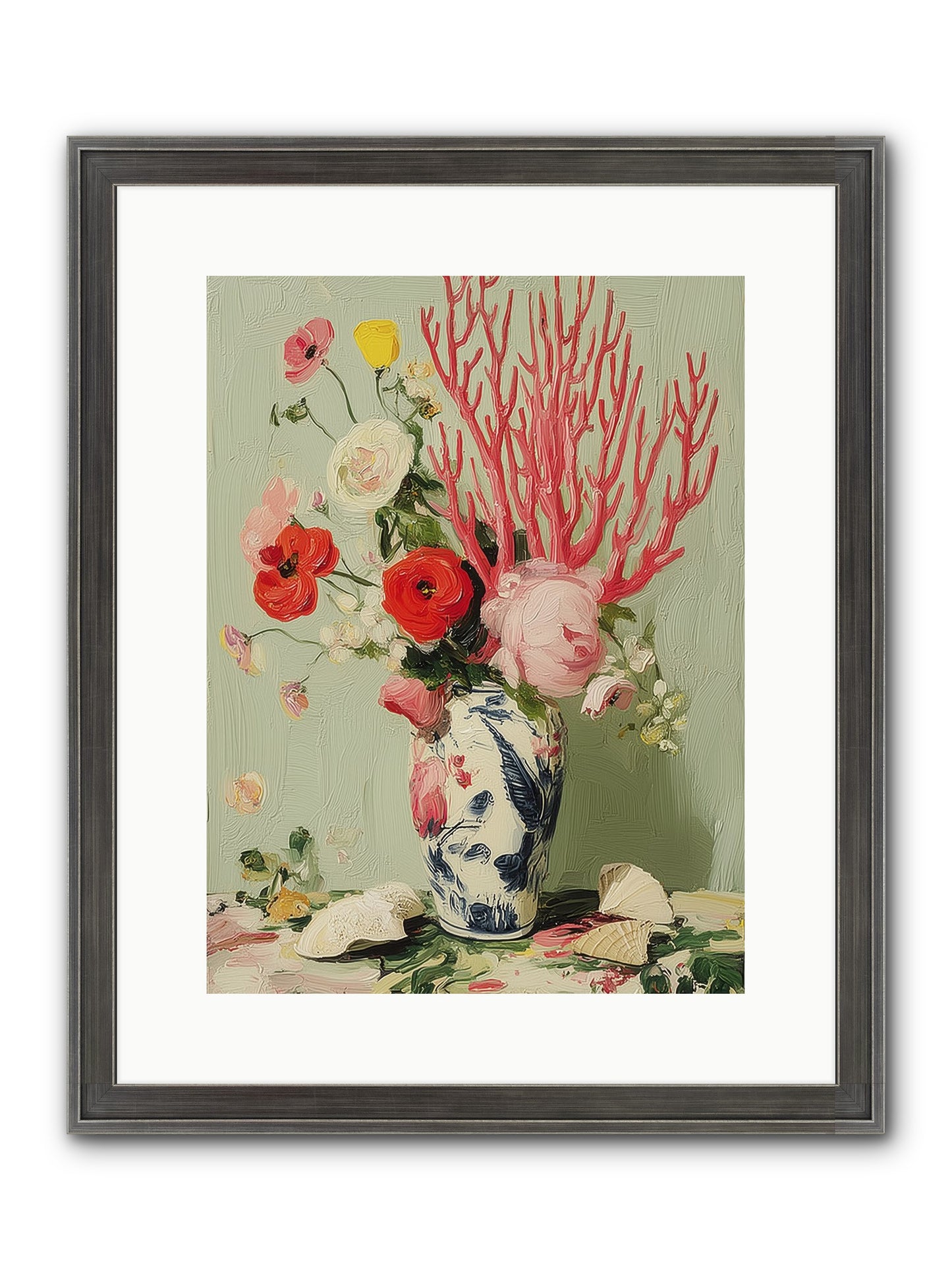 Reef's Romance Framed Print - Slimwoods Black/Silver 12x16