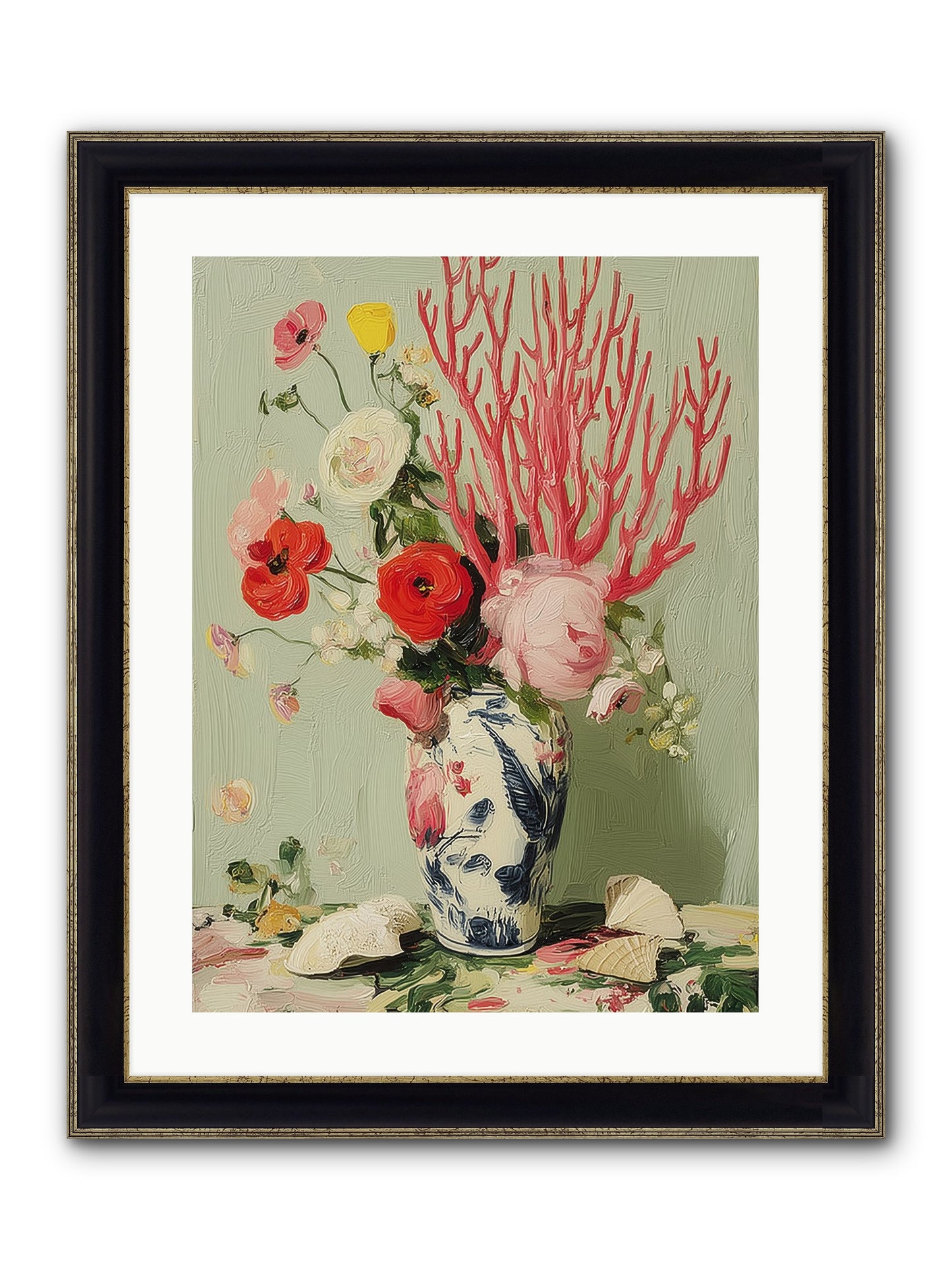 Reef's Romance Framed Print - Black & Gold 18x24