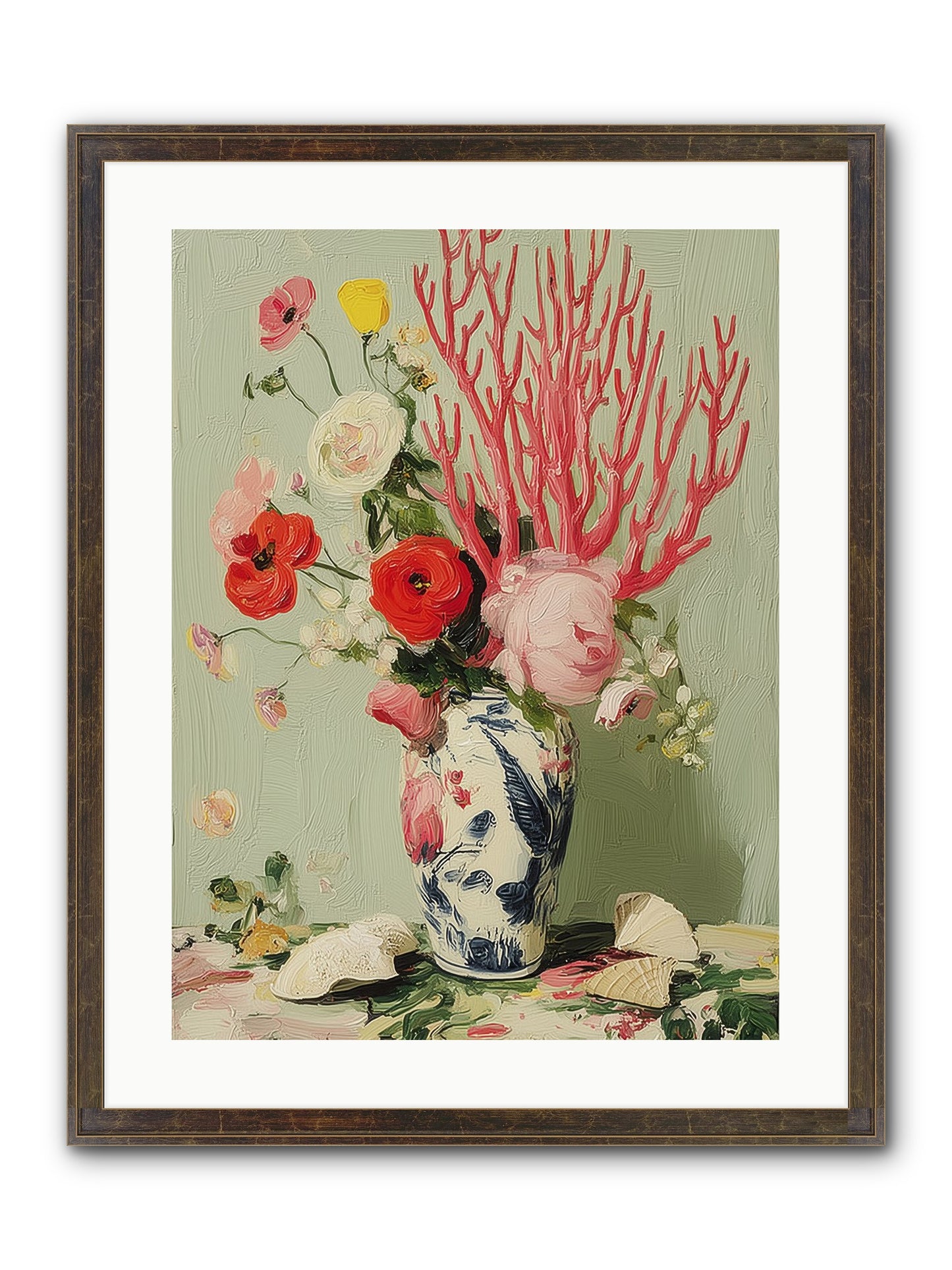 Reef's Romance Framed Print - Slimwoods Black/Gold 18x24
