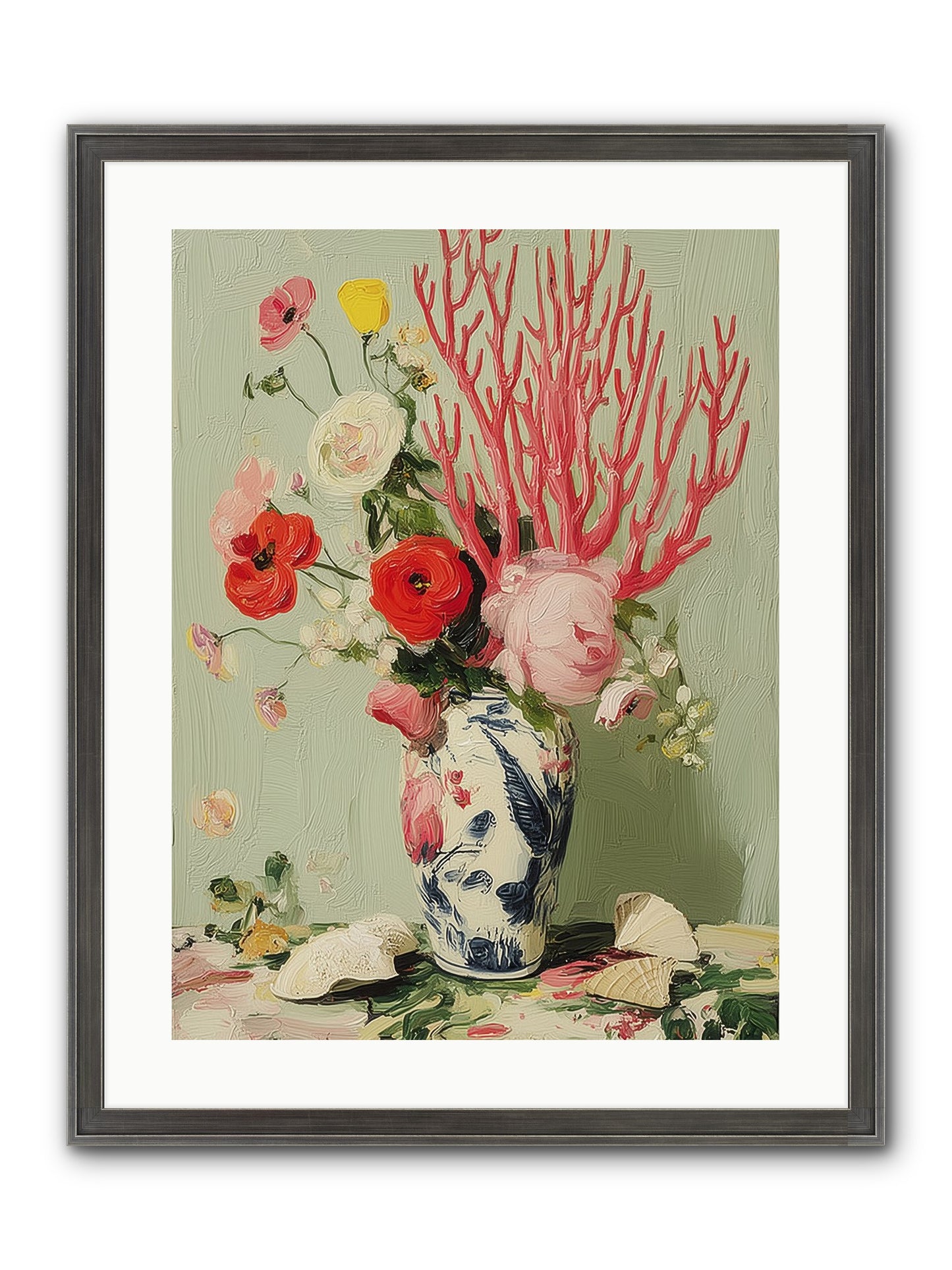 Reef's Romance Framed Print - Slimwoods Black/Silver 18x24