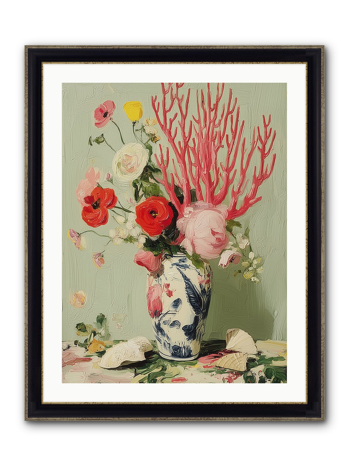 Reef's Romance Framed Print - Black & Gold 24x32