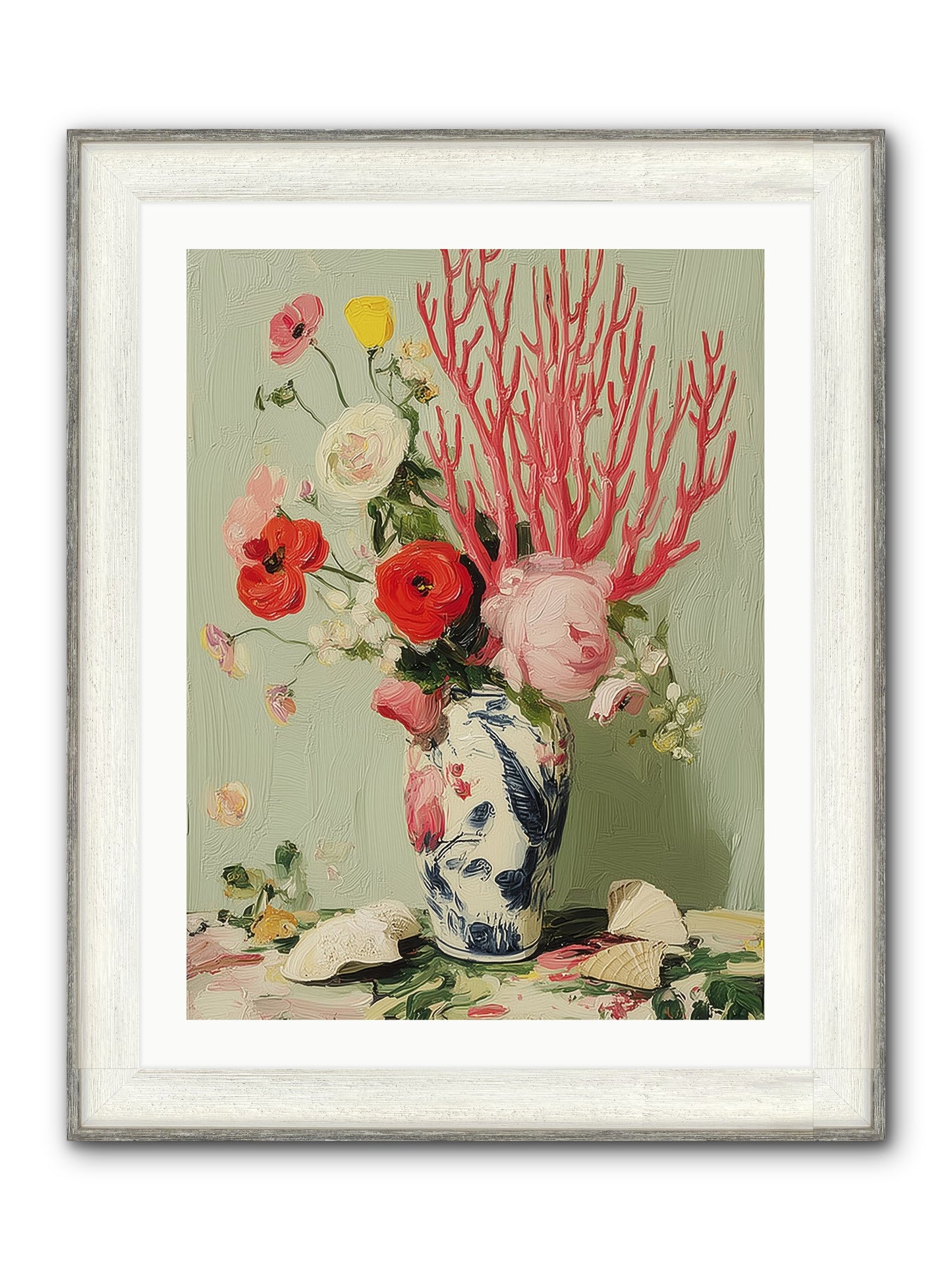 Reef's Romance Framed Print - Driftwood White 24x32