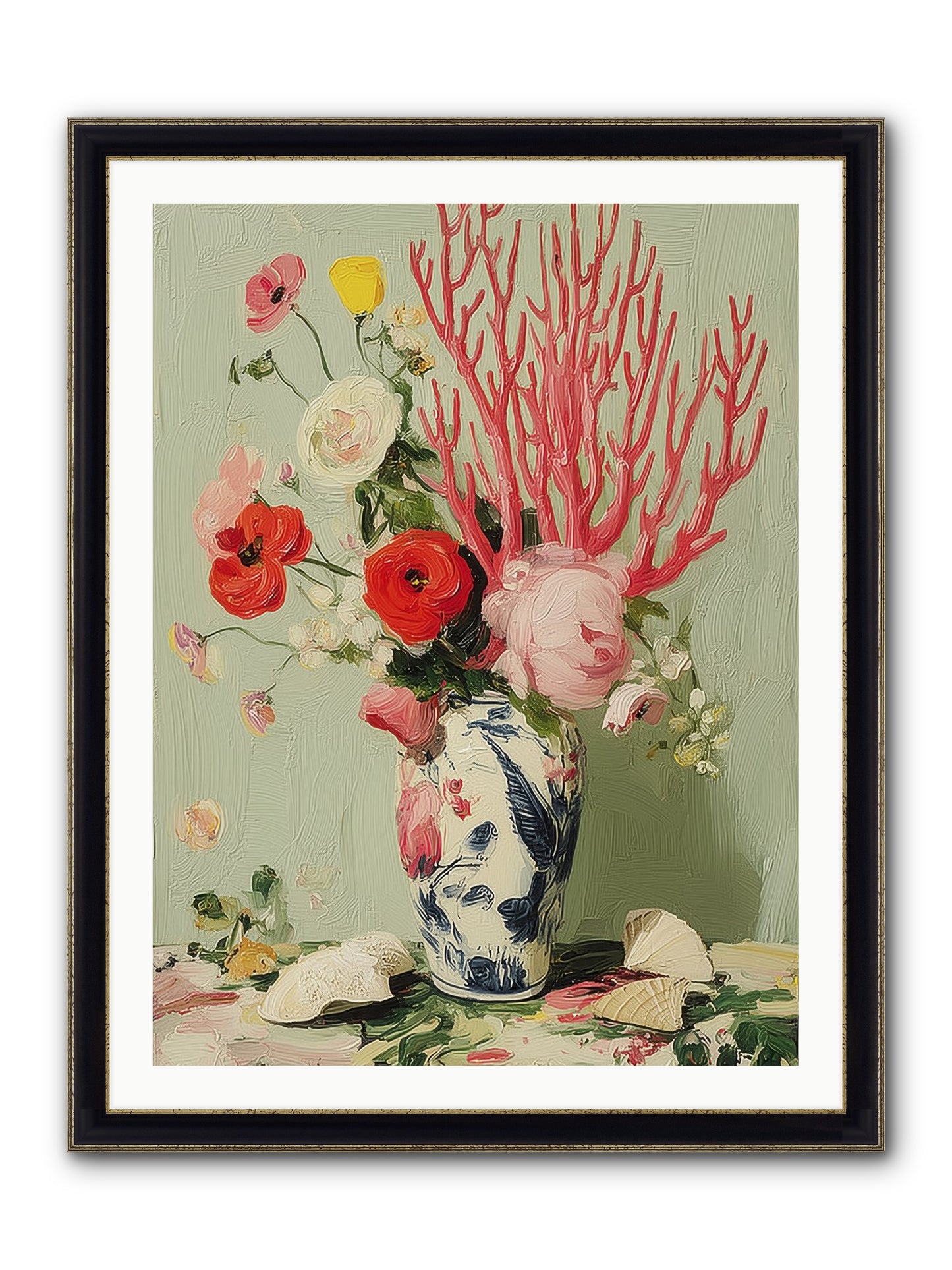 Reef's Romance Framed Print - Black & Gold 30x40