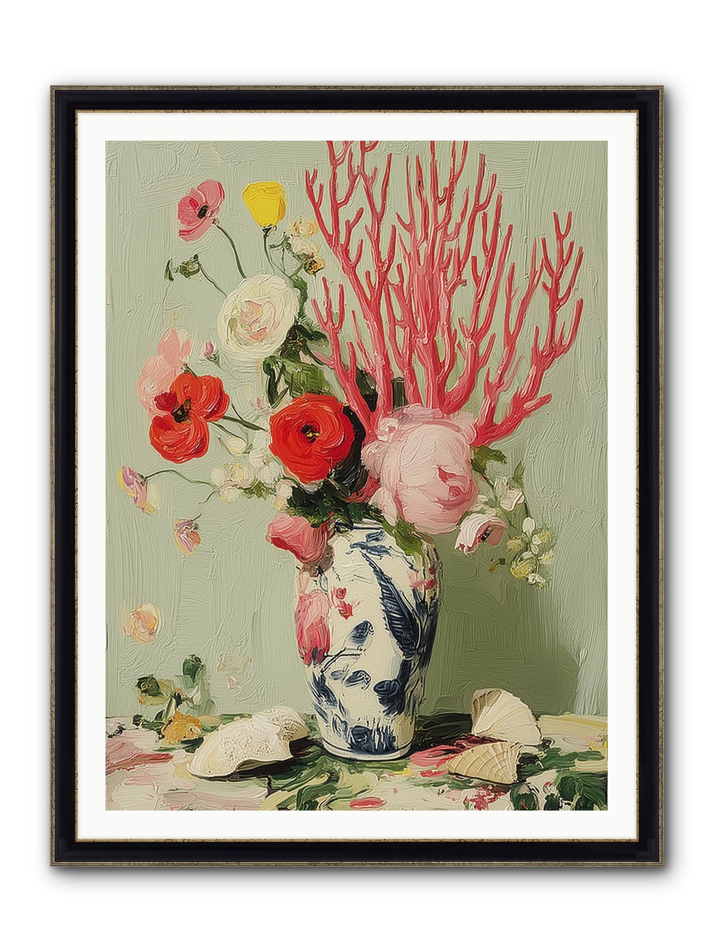 Reef's Romance Framed Print - Black & Gold 36x48