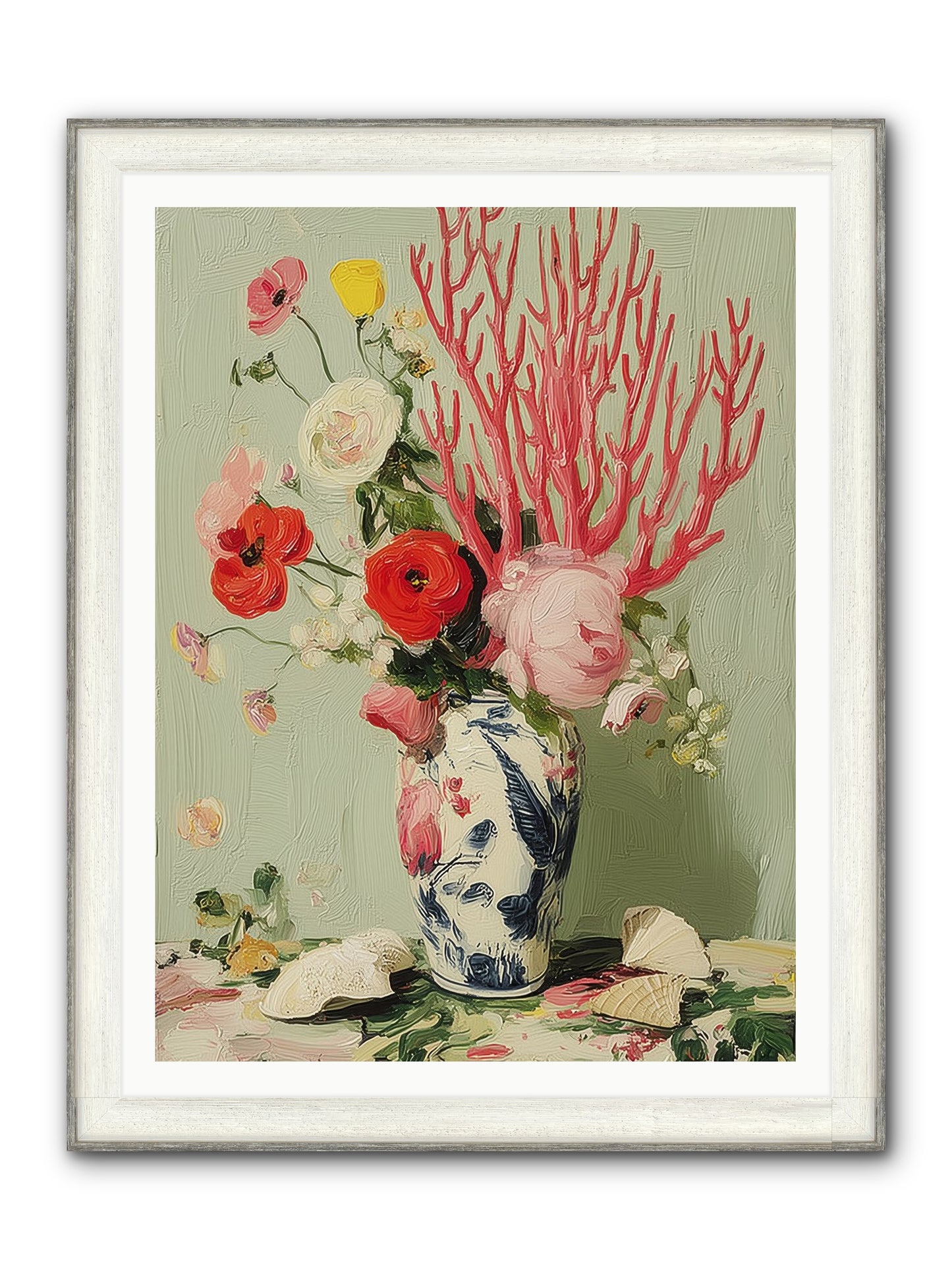Reef's Romance Framed Print - Driftwood White 36x48