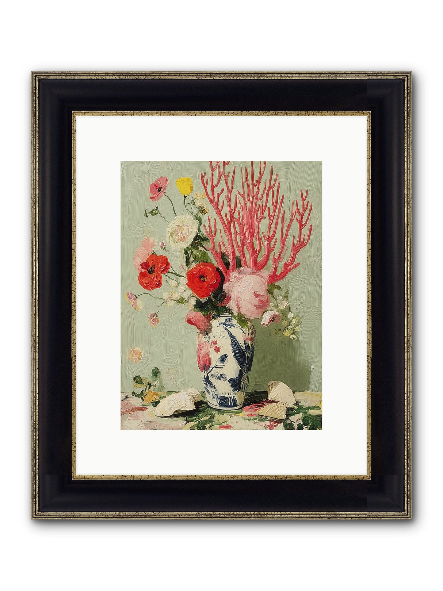 Reef's Romance Framed Print - Black & Gold 9x12