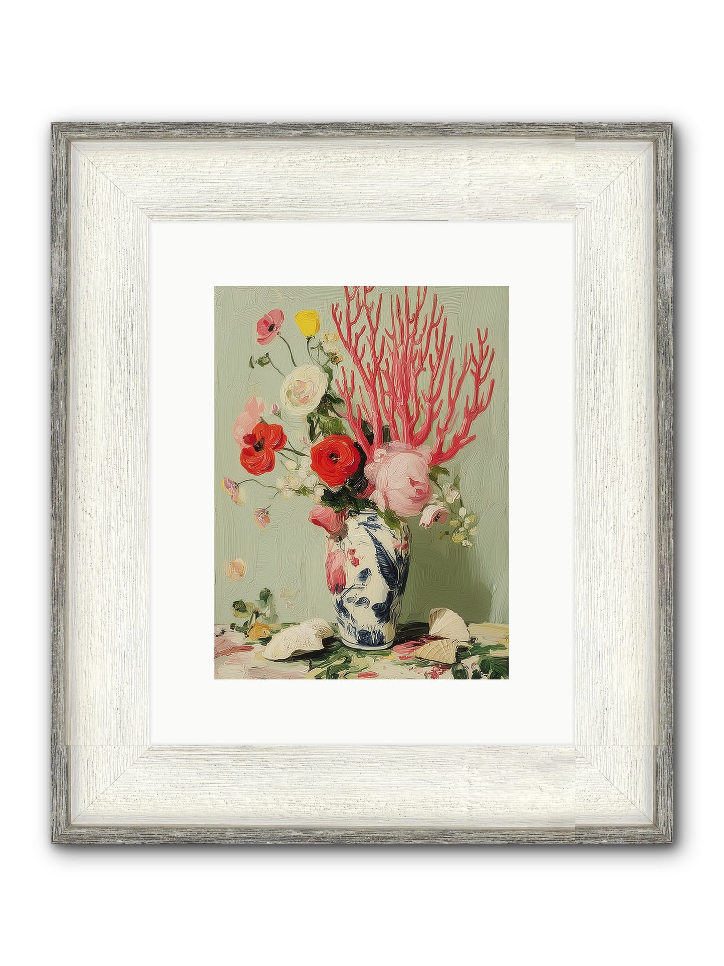 Reef's Romance Framed Print - Driftwood White 9x12